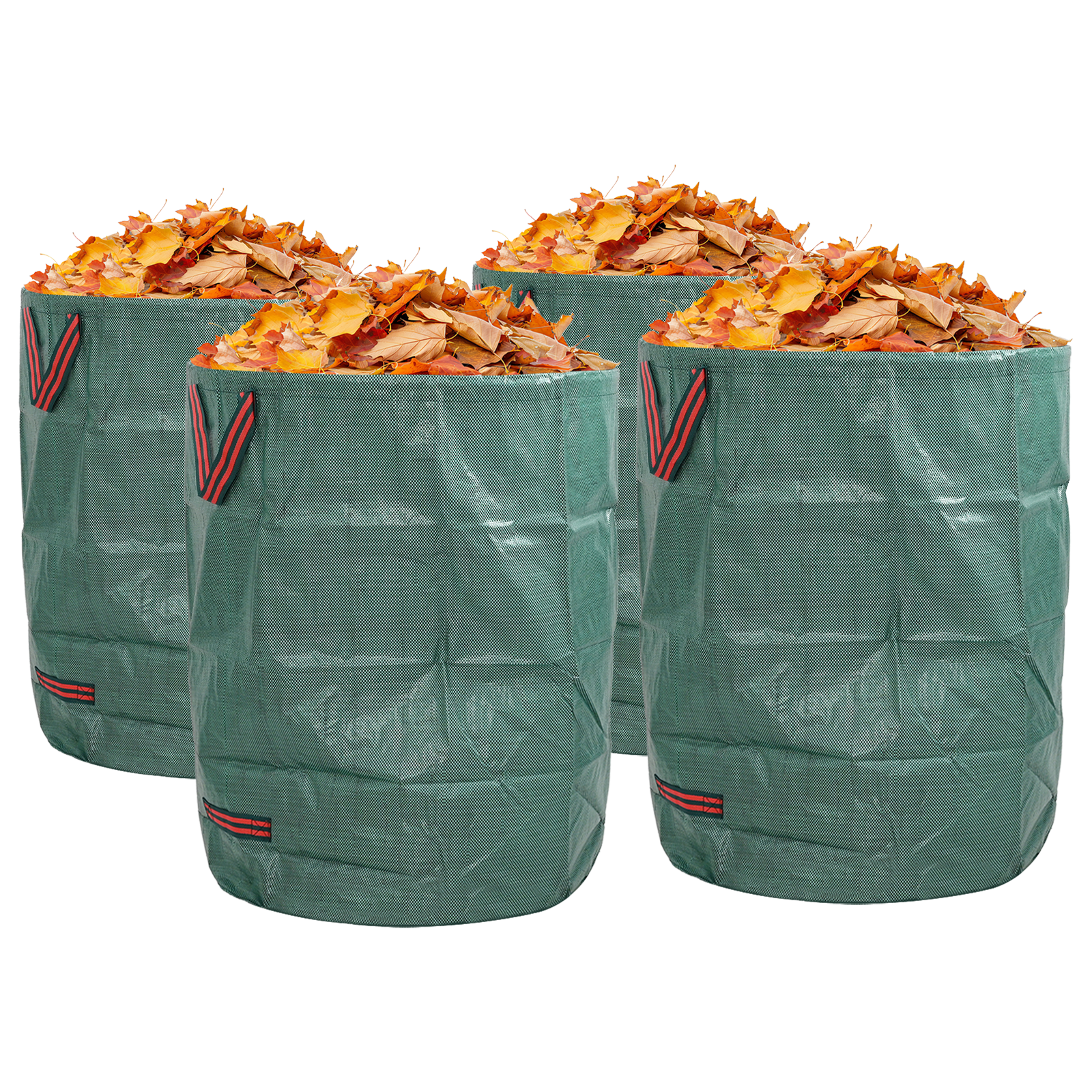 Garden Waste Bags with Handles 4 pcs Foldable Round Green 300 L - Image 2