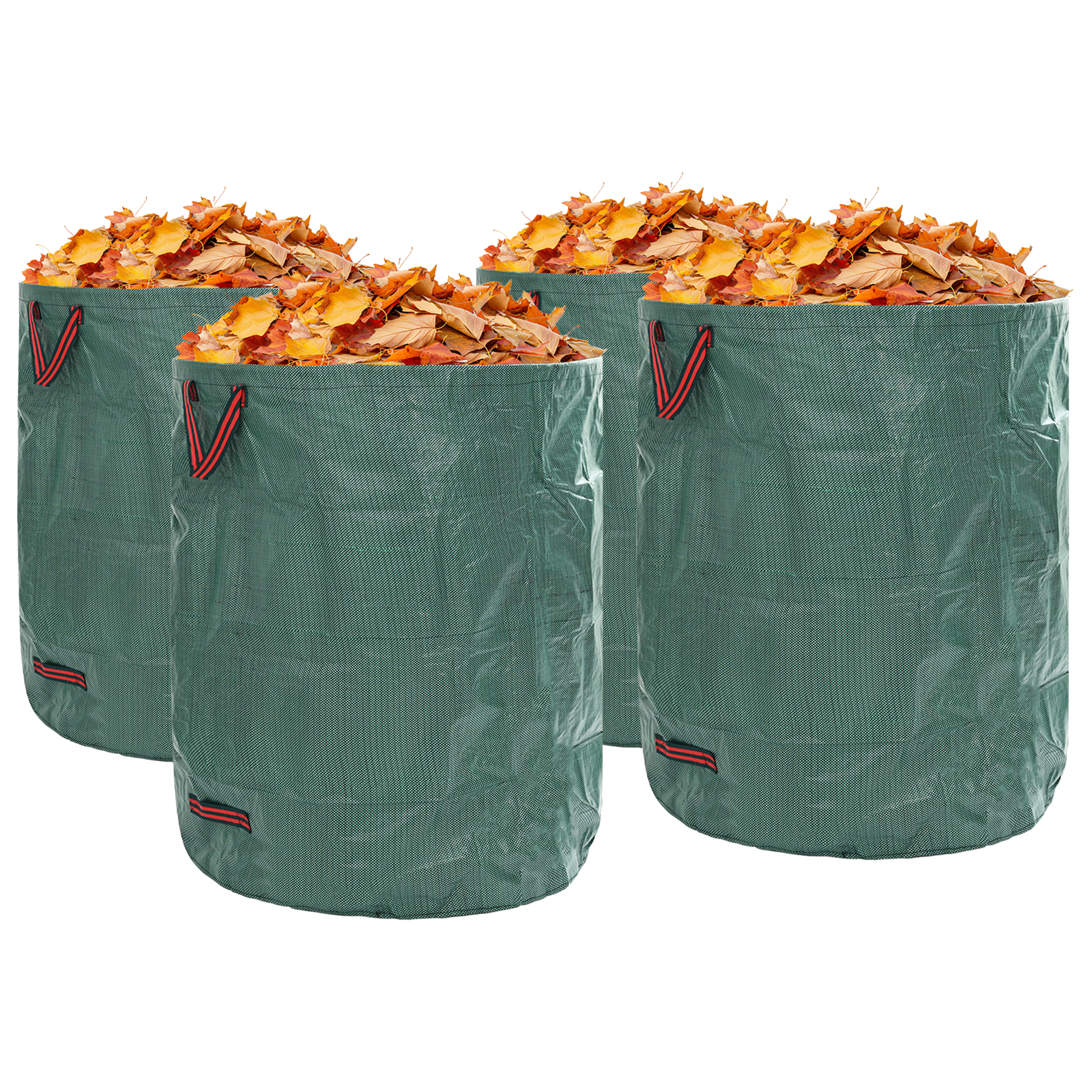 Garden Waste Bags with Handles 4 pcs Foldable Round Green 500 L - Image 2
