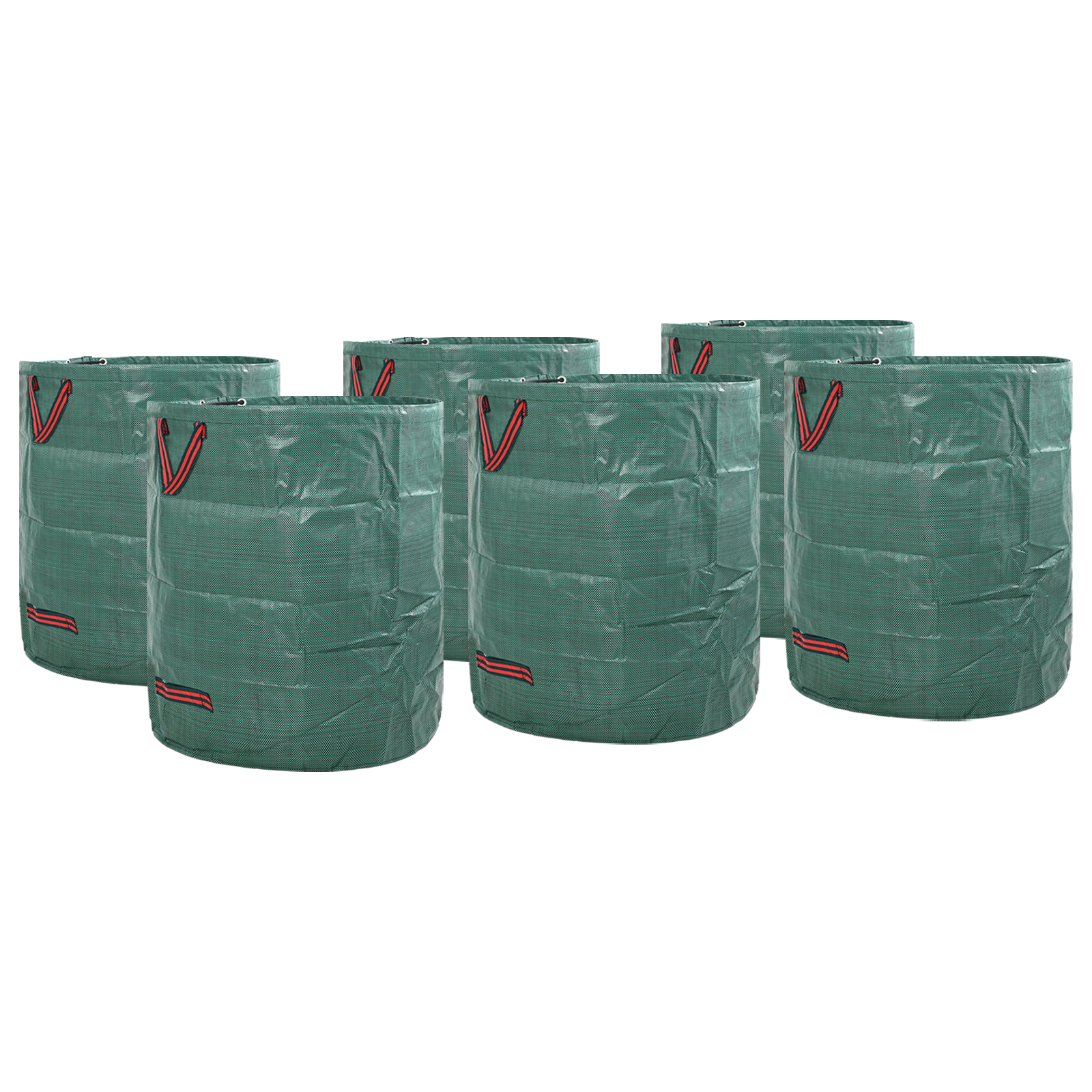Garden Waste Bags with Handles 12 pcs Foldable Round Green 120 L
