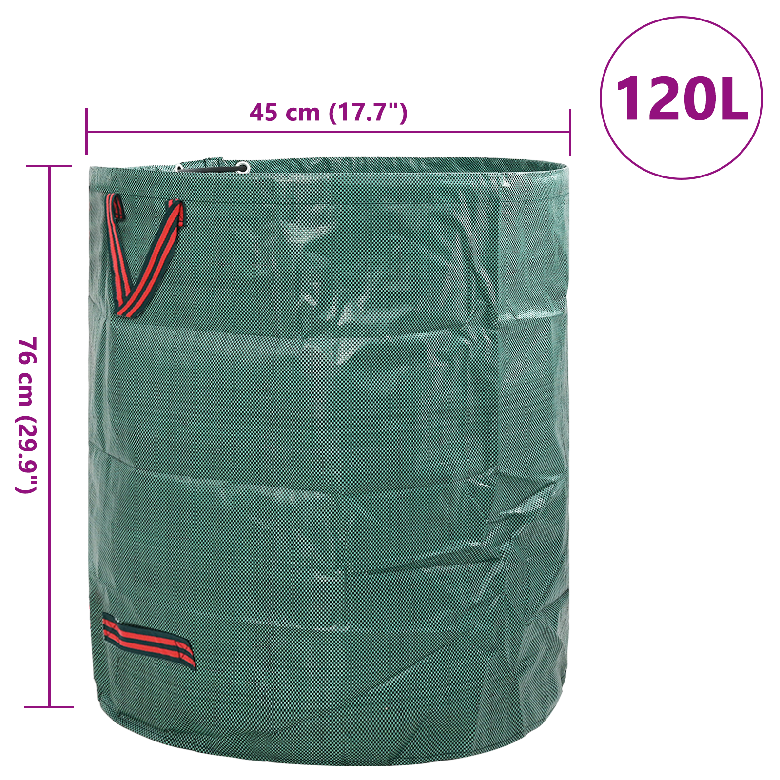 Garden Waste Bags with Handles 12 pcs Foldable Round Green 120 L - Image 10