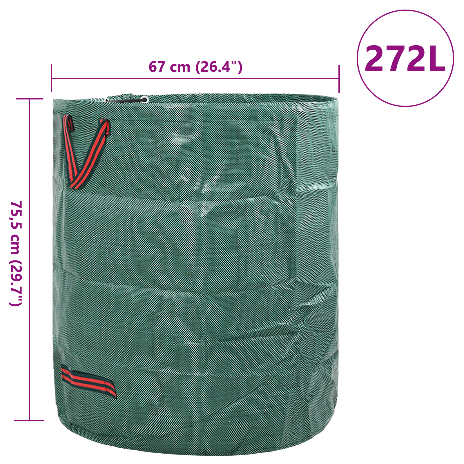 Garden Waste Bags with Handles 12 pcs Foldable Round Green 272 L - Image 10