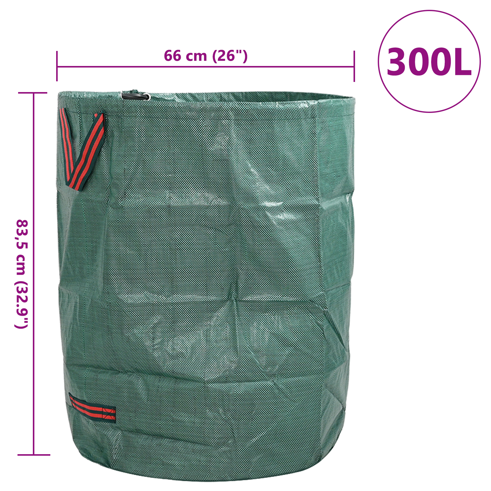 Garden Waste Bags with Handles 12 pcs Foldable Round Green 300 L - Image 10