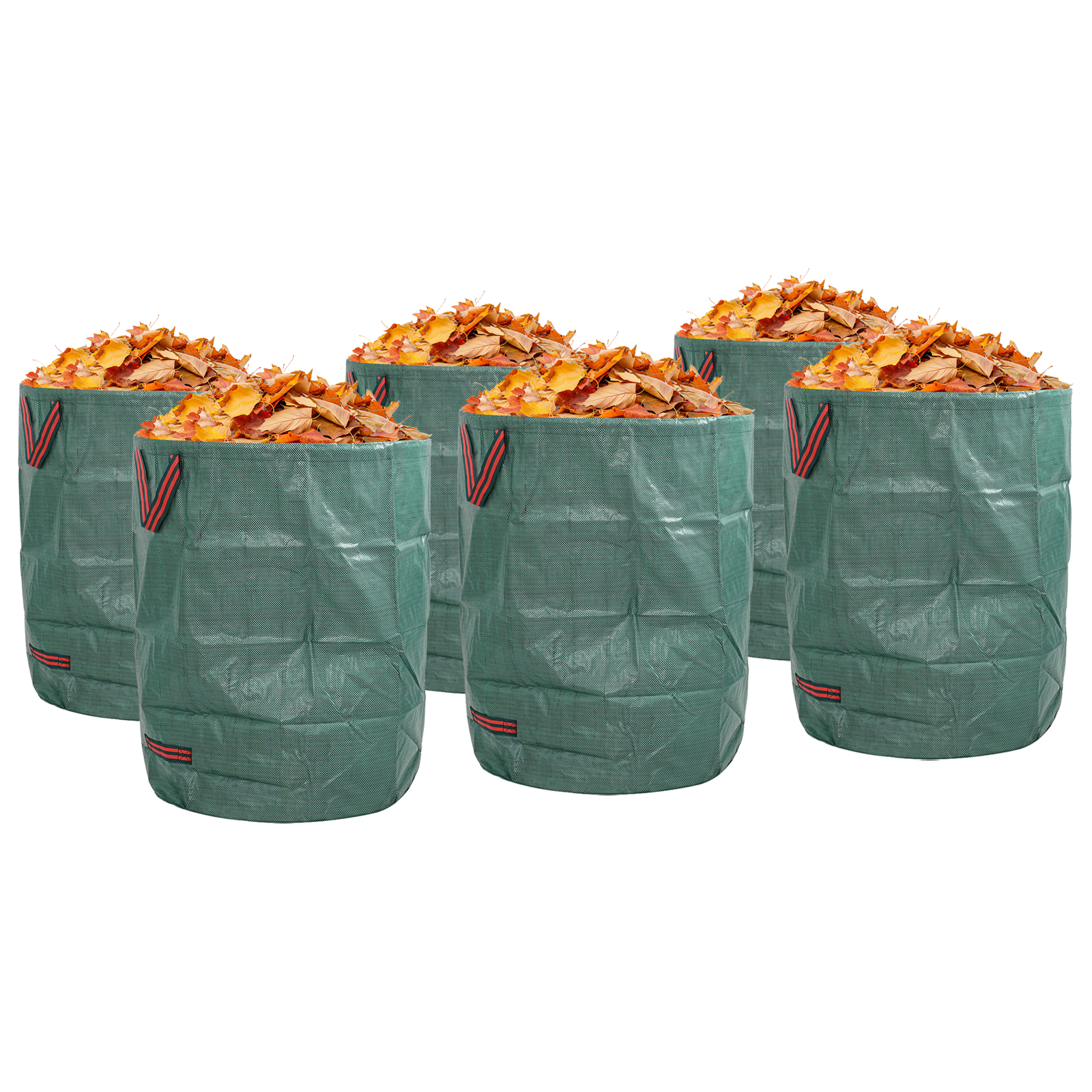 Garden Waste Bags with Handles 12 pcs Foldable Round Green 300 L - Image 2