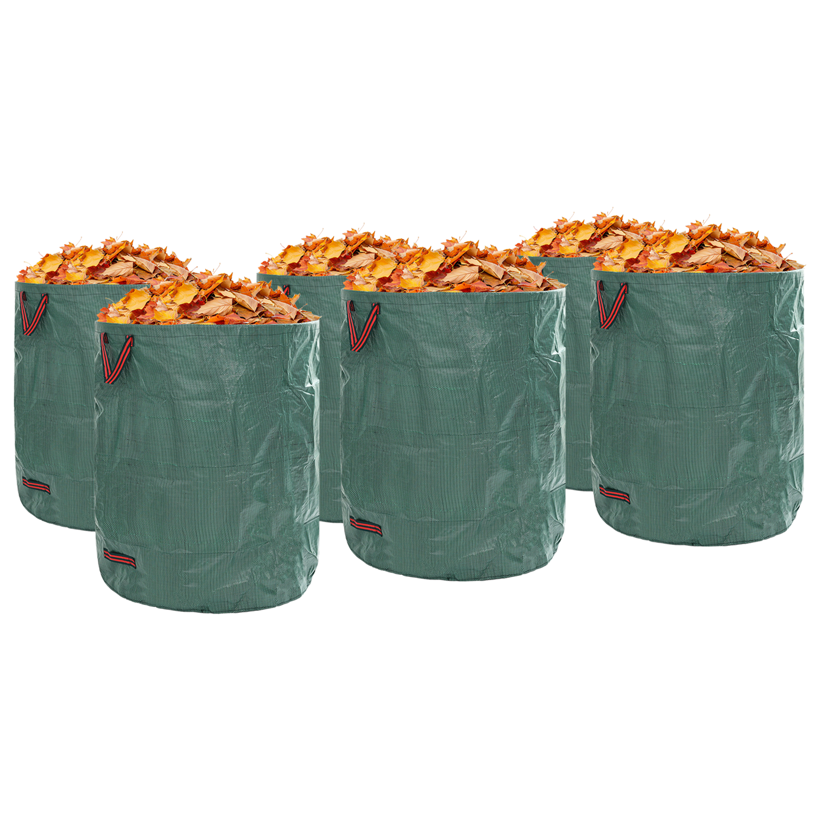 Garden Waste Bags with Handles 12 pcs Foldable Round Green 500 L - Image 2