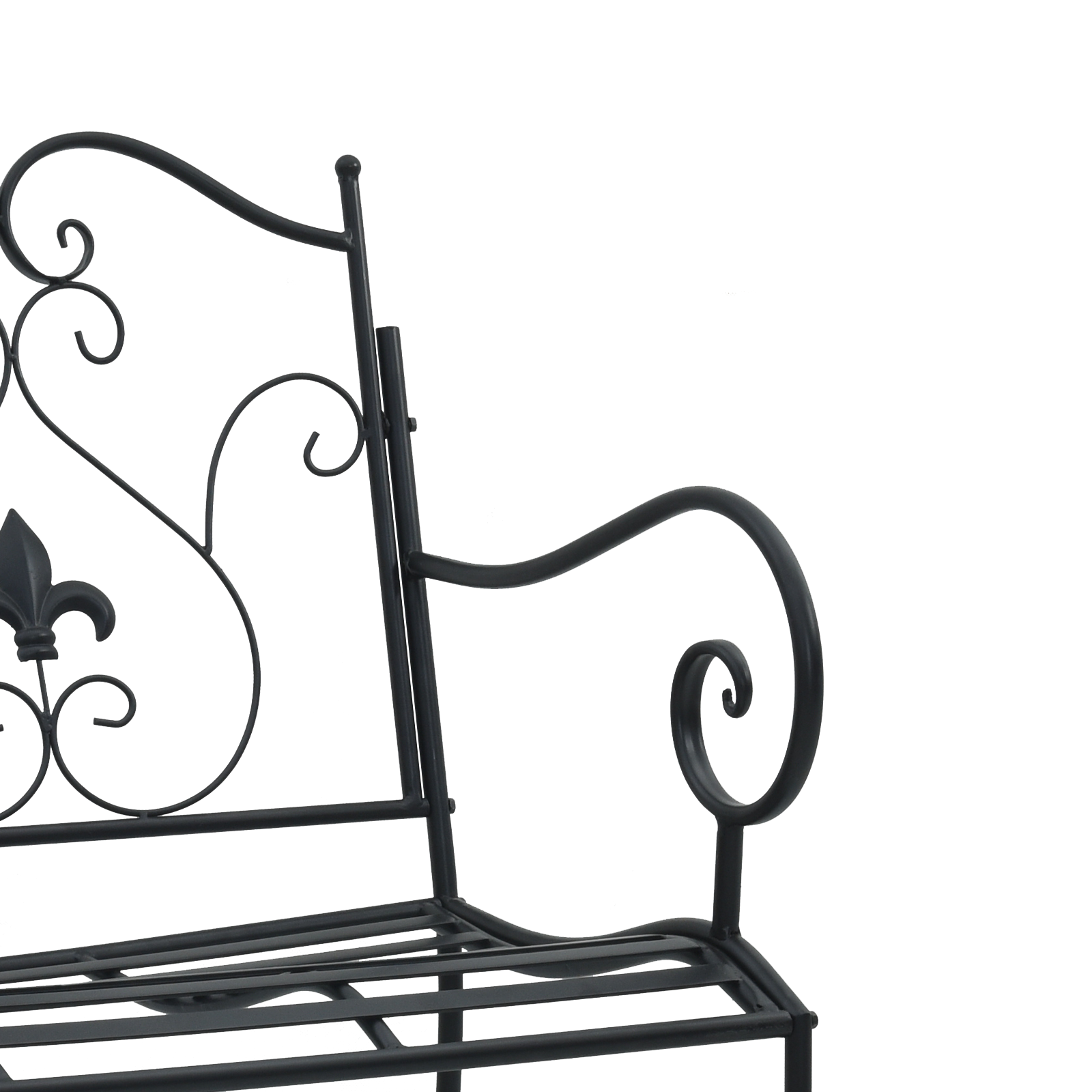 Outdoor Bench Black Metal Standard Tough Outdoor Bench - Image 7