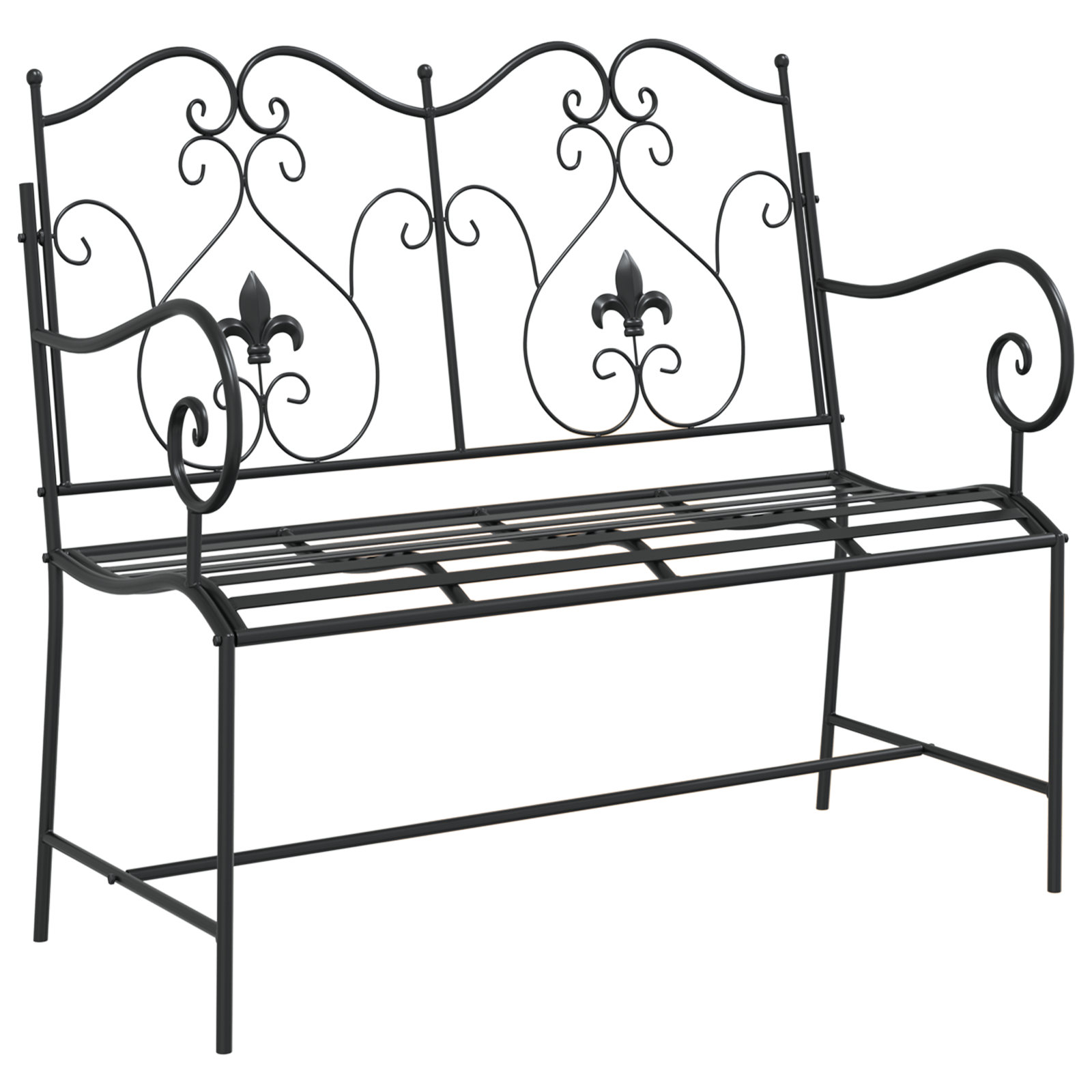 Outdoor Bench Black Metal Standard Tough Outdoor Bench - Image 2
