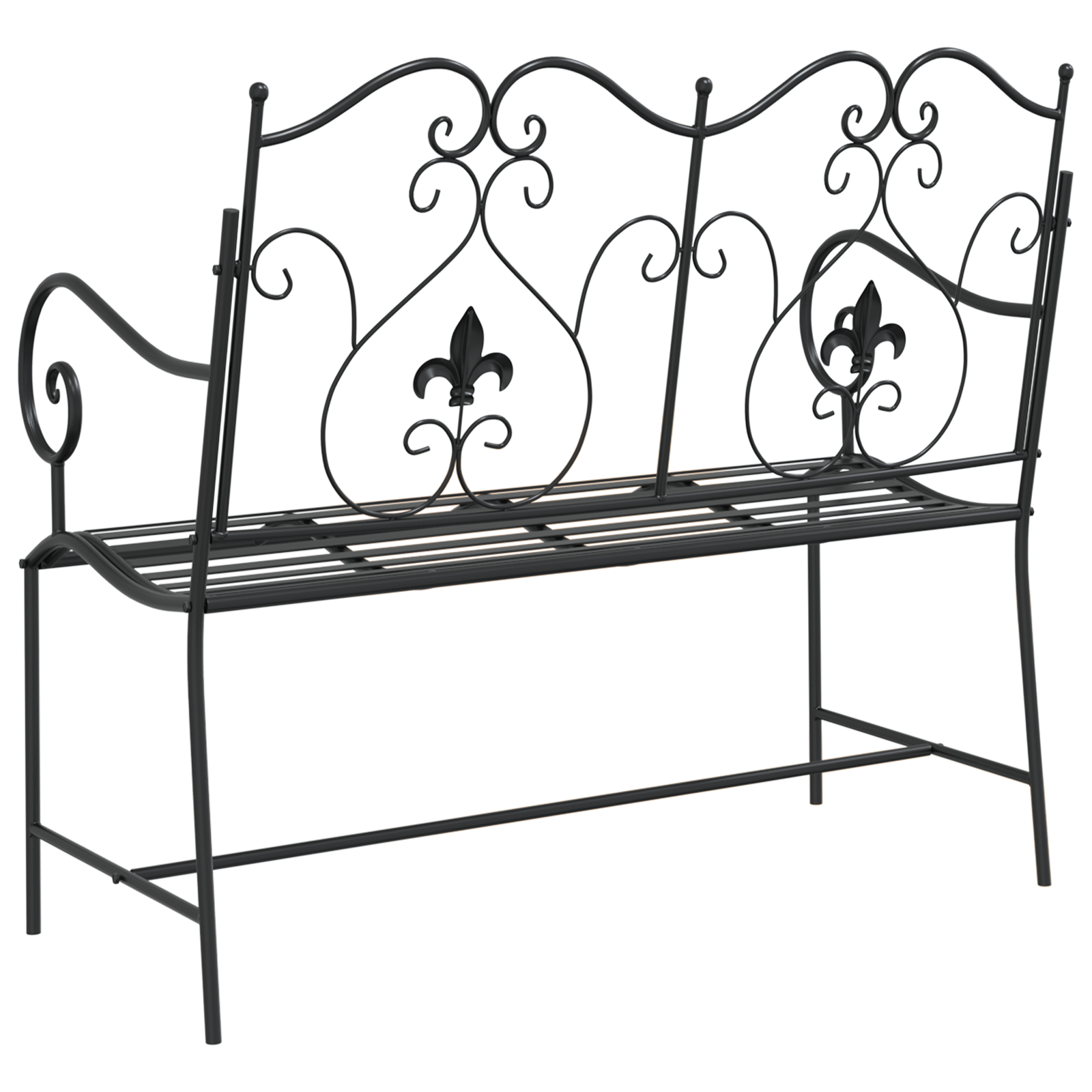 Outdoor Bench Black Metal Standard Tough Outdoor Bench - Image 6