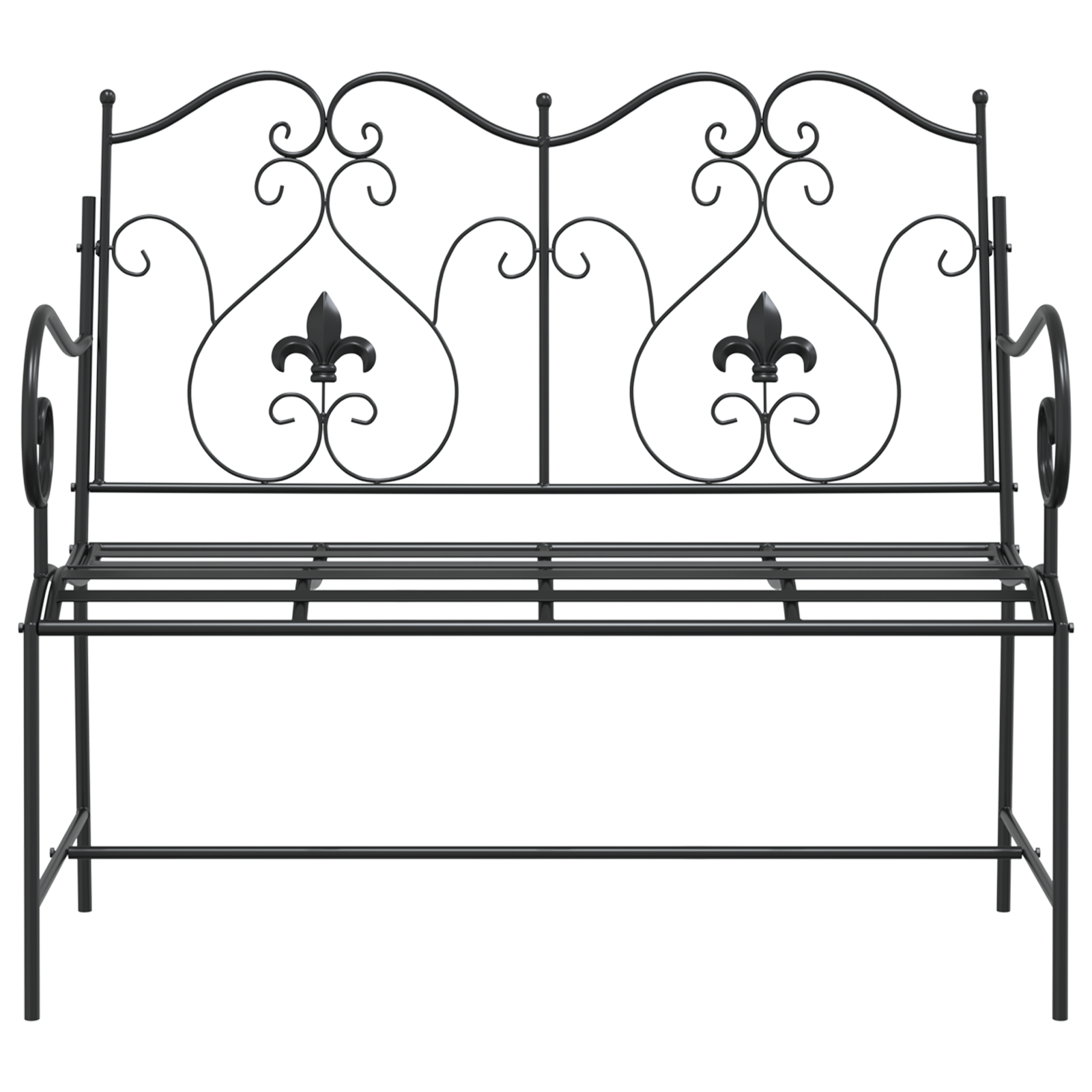 Outdoor Bench Black Metal Standard Tough Outdoor Bench - Image 4