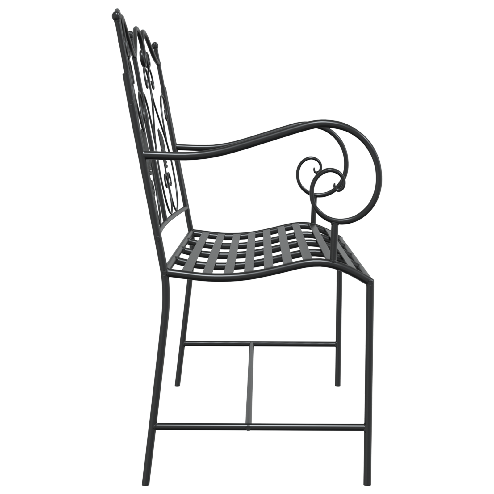 Outdoor Bench Black Metal Standard Tough Outdoor Bench - Image 5