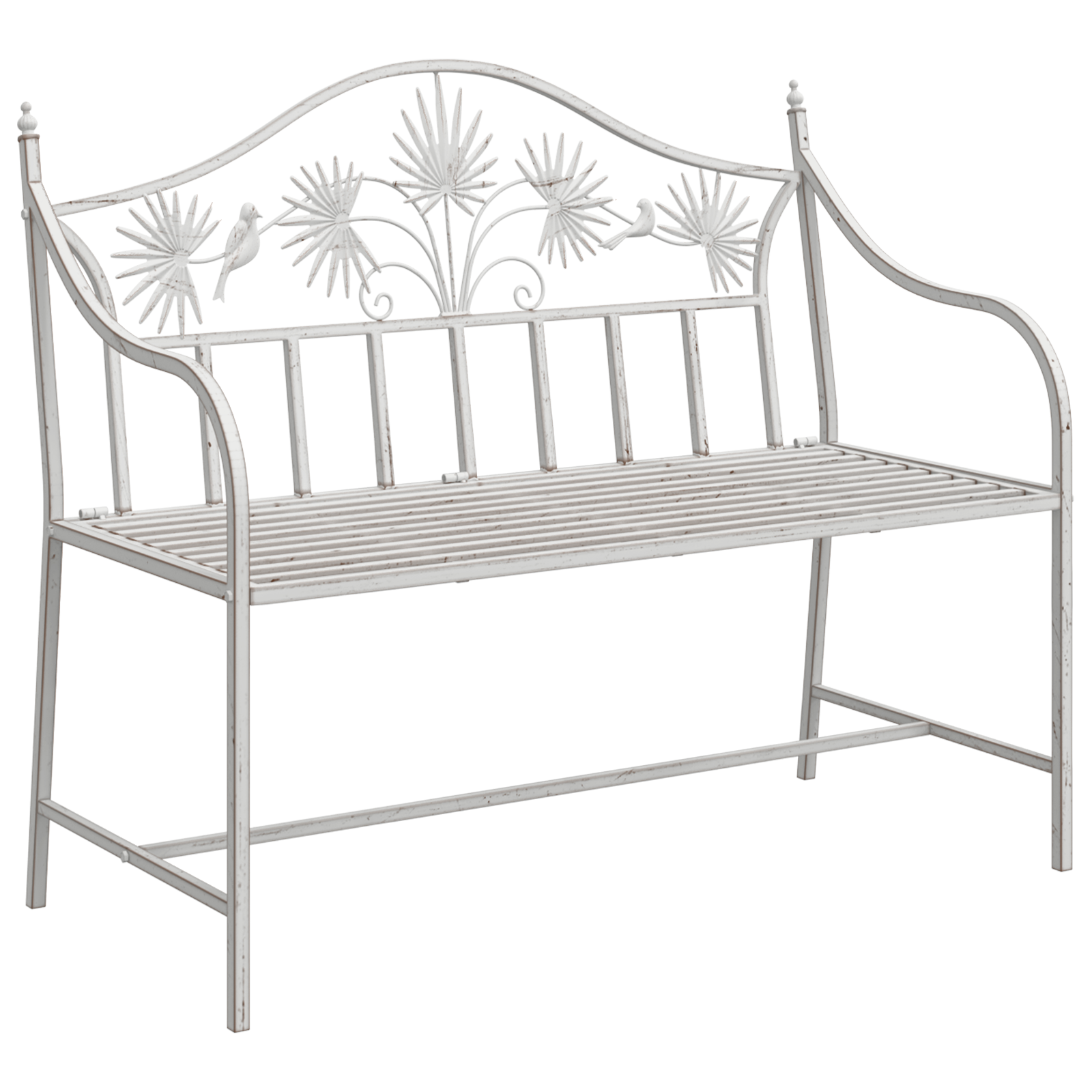 Bench White Metal 104 x 52.5 x 89 cm Built to Last - Image 2