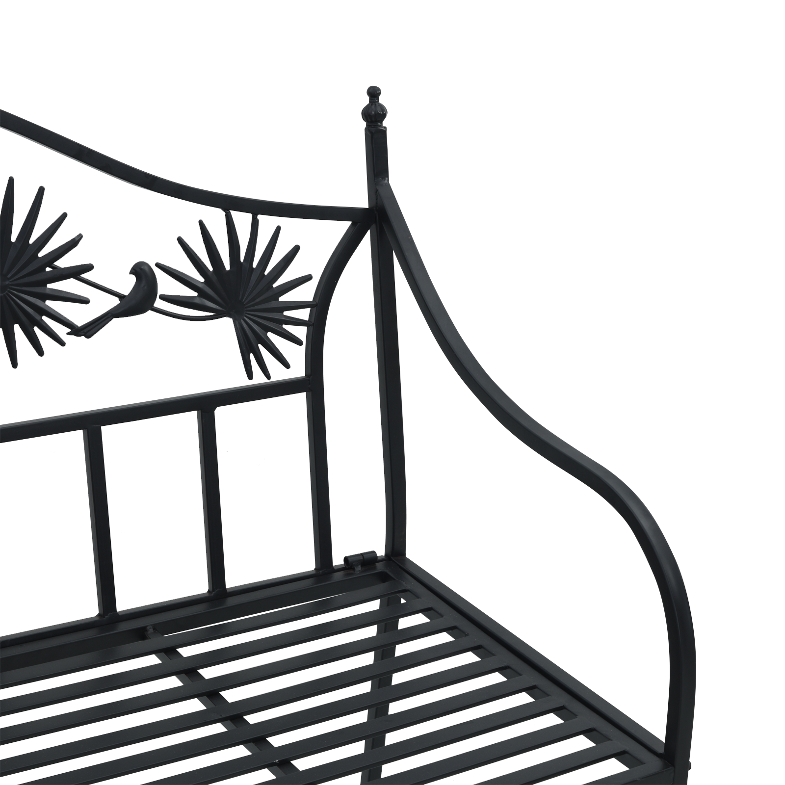 Vintage Metal Bench Black Powder-Coated Steel Standard Durable - Image 7