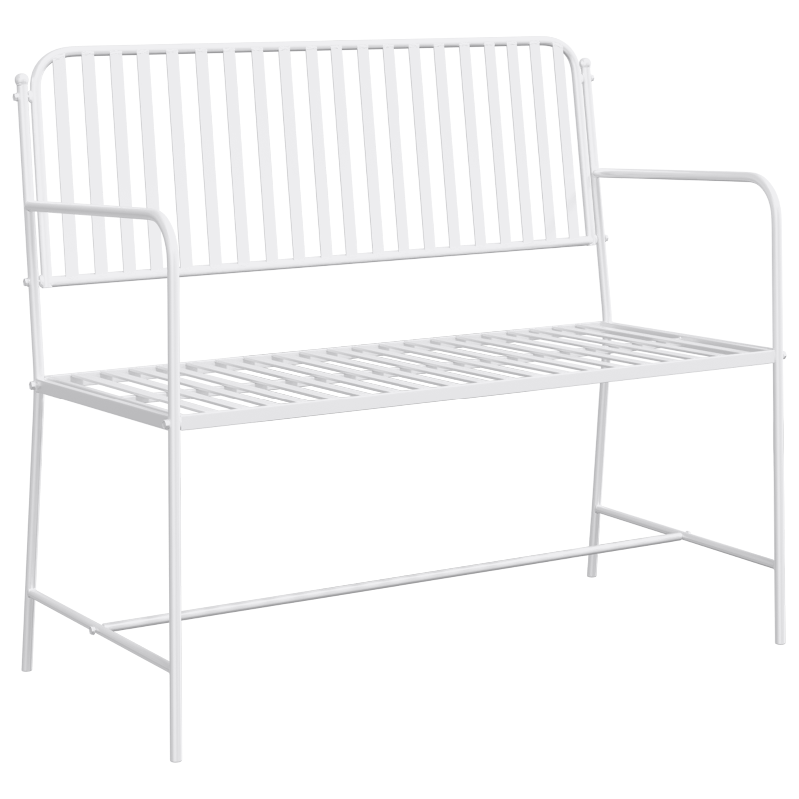 Bench White Metal 103.5 x 51.5 x 90 cm Durable Outdoor Bench - Image 2