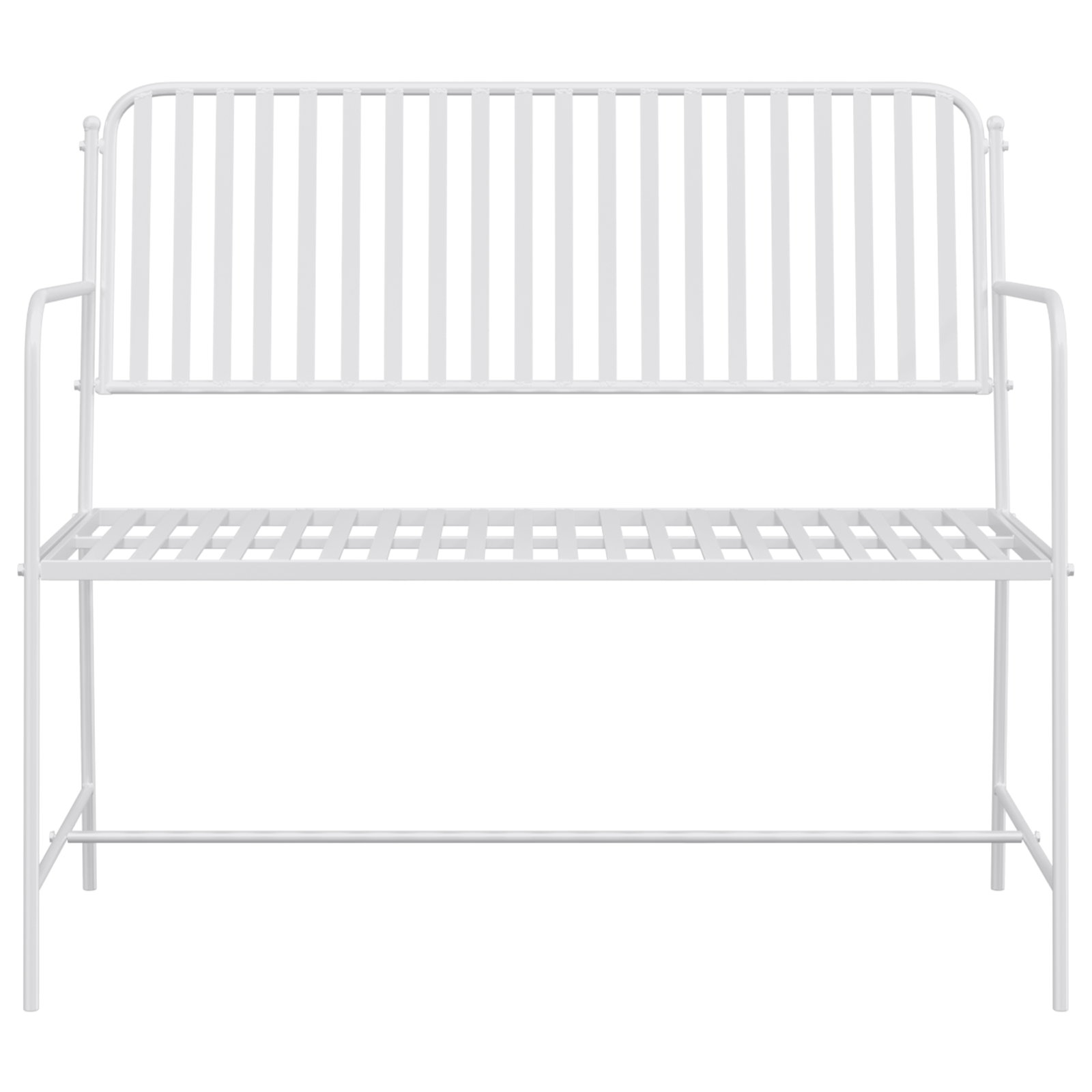 Bench White Metal 103.5 x 51.5 x 90 cm Durable Outdoor Bench - Image 4