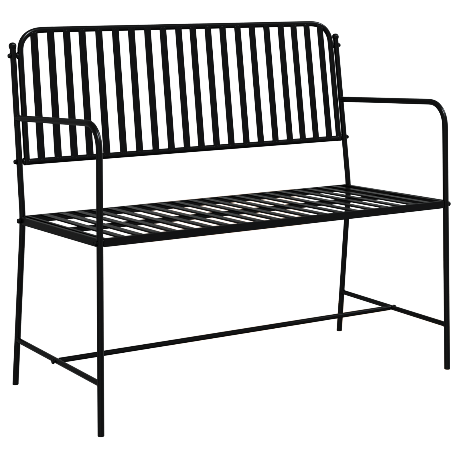 Outdoor Bench Black Metal Standard Durable Outdoor Bench - Image 2