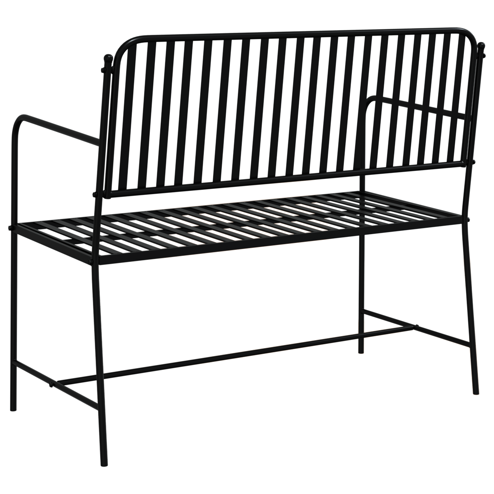 Outdoor Bench Black Metal Standard Durable Outdoor Bench - Image 6