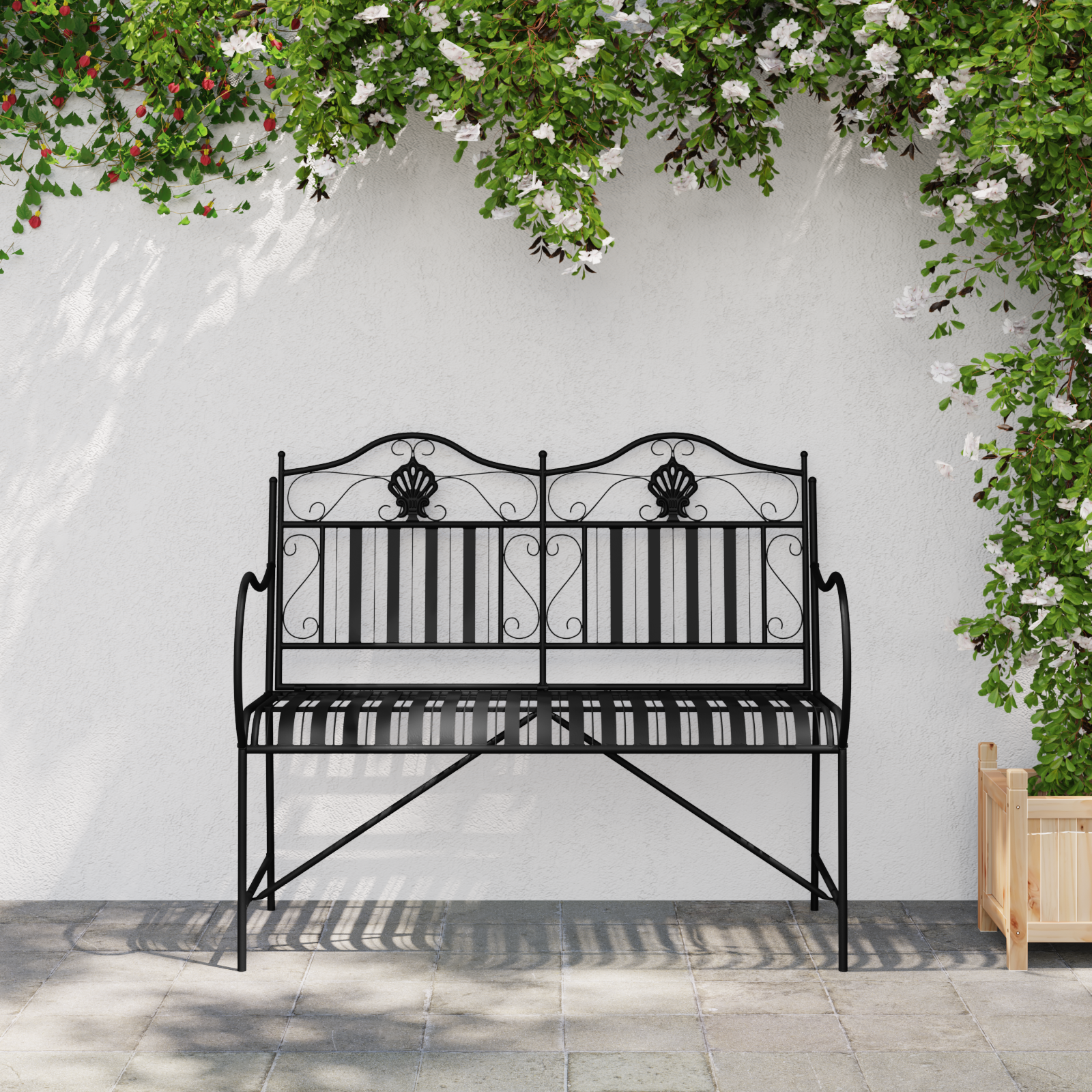 Metal Bench Black Metal Standard Decorative Inlays - Image 3