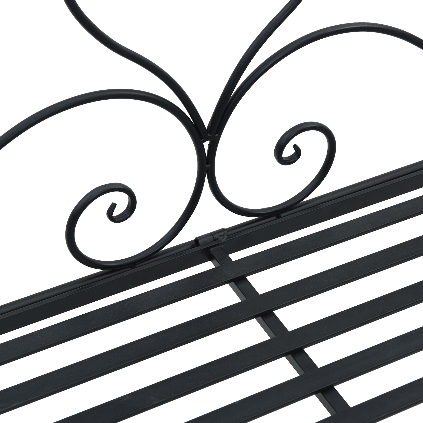 Black Outdoor Bench Black Metal Large Decorative Inlays - Image 9