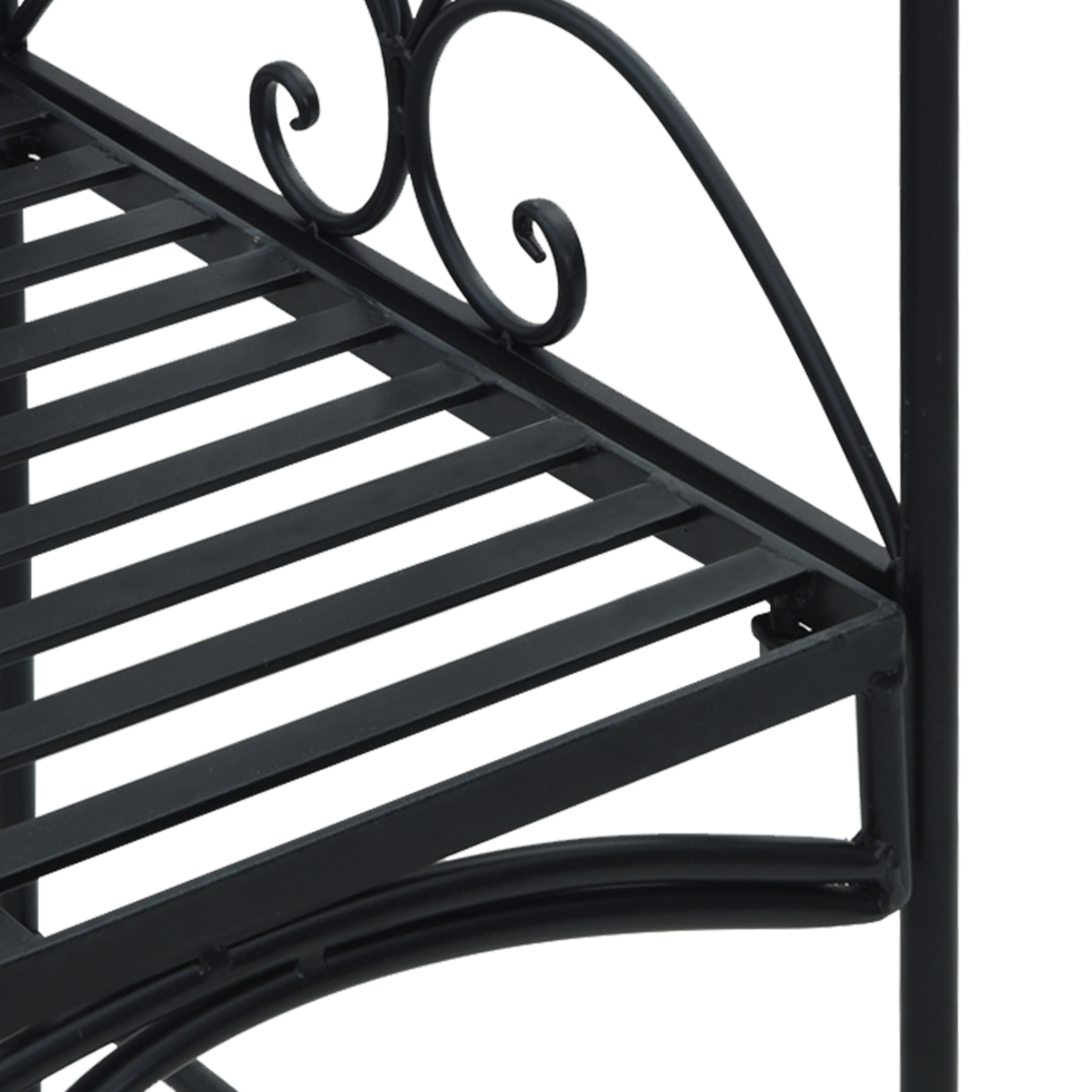 Black Outdoor Bench Black Metal Large Decorative Inlays - Image 11