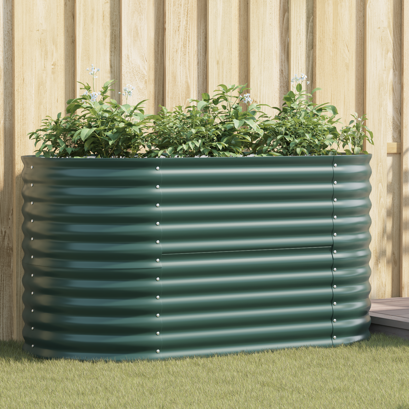 Tuin Verhoogd Bed Groen Gegalvaniseerd staal 160 x 80 x 81 cm