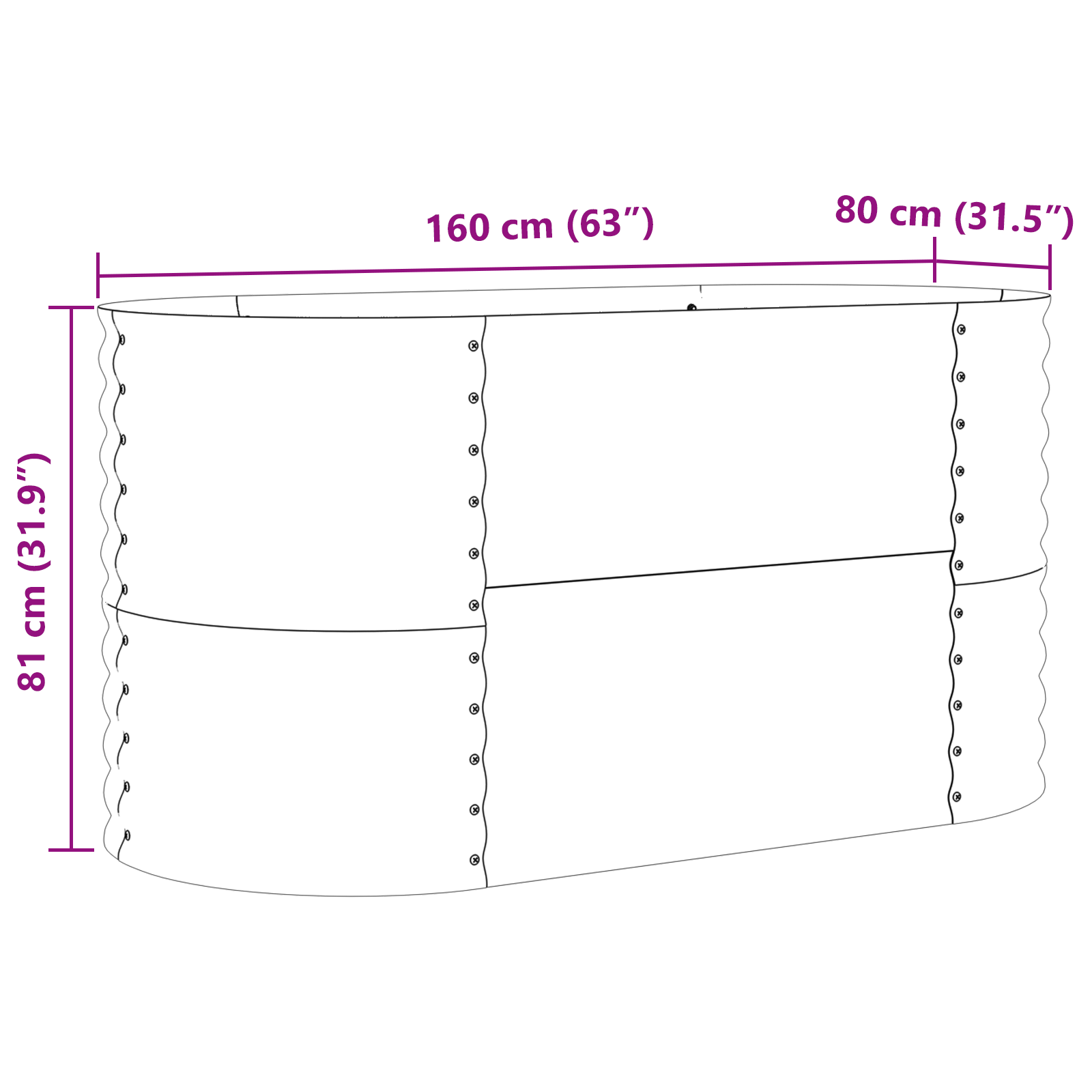 Garden Raised Bed Green 160x80x81 cm Galvanized Steel - Image 10