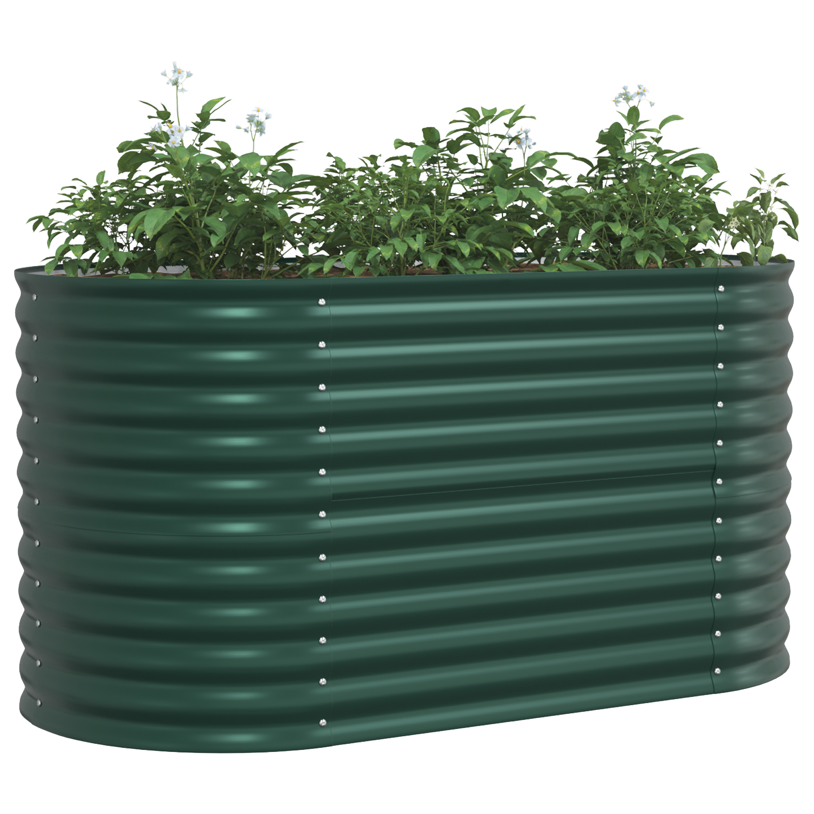 Garden Raised Bed Green 160x80x81 cm Galvanized Steel - Image 3