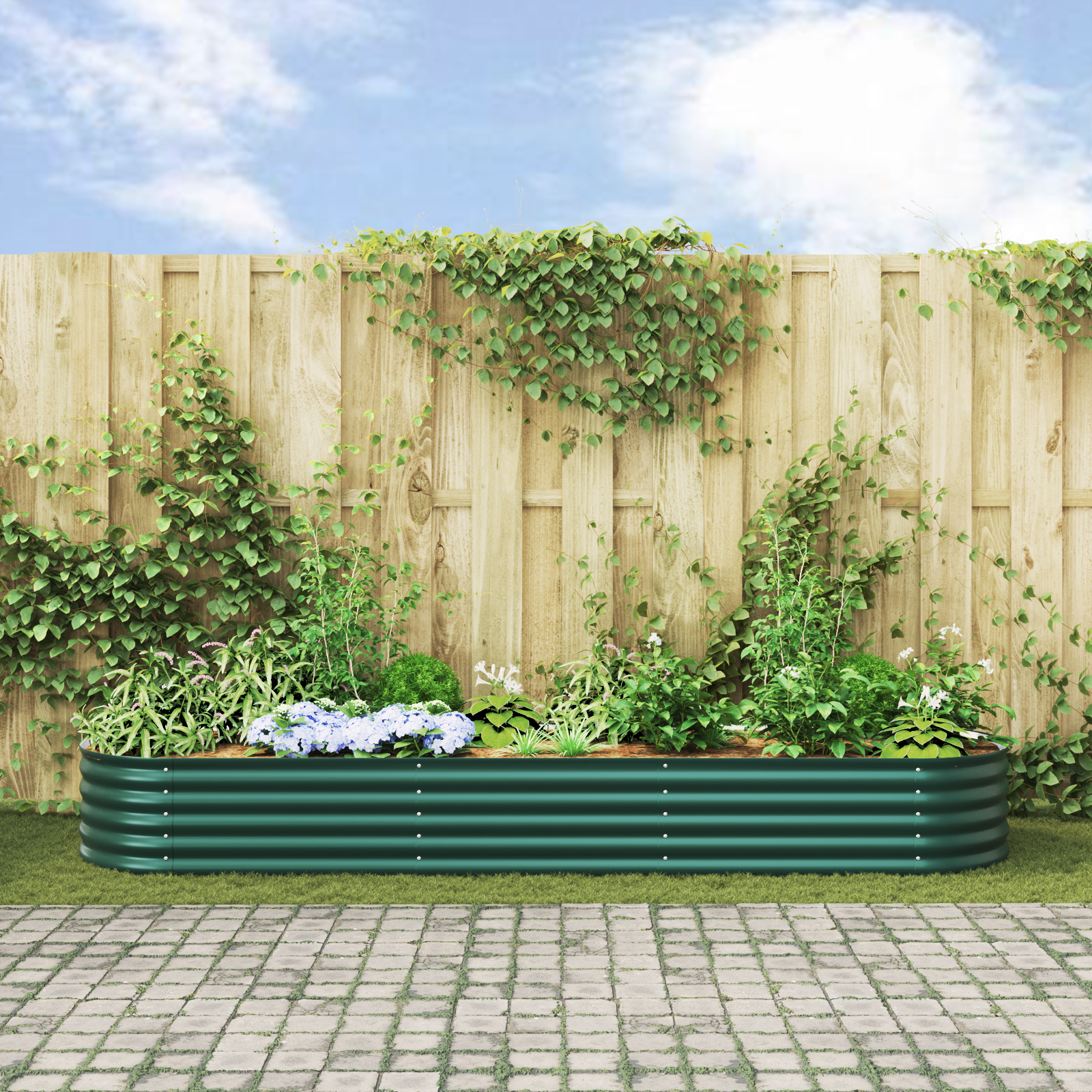 Garden Raised Bed Green Galvanised steel 320 x 80 x 44 cm Durable - Image 4