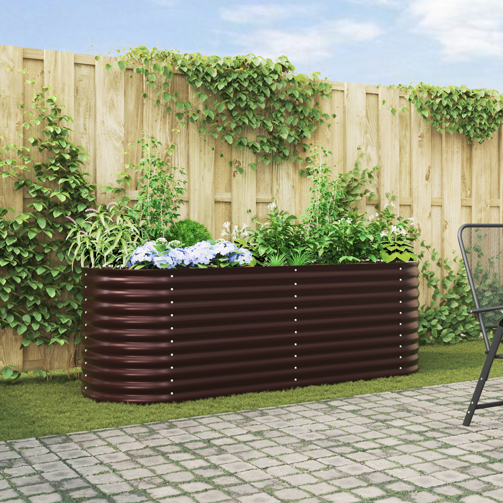 Tuinbed Bruin 240x80x81 cm Gealvaniseerd Staal