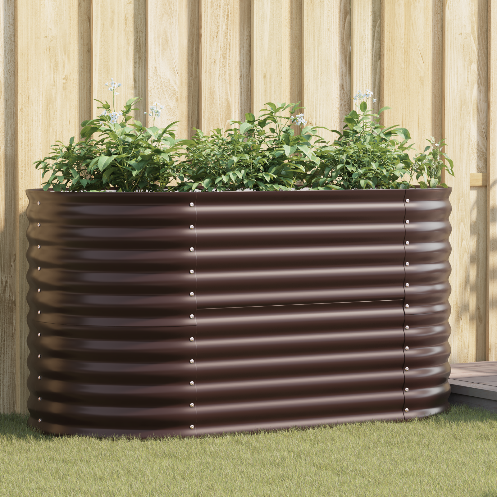 Tuin Kweekbak Bruin 160x80x81 cm Gegalvaniseerd Staal