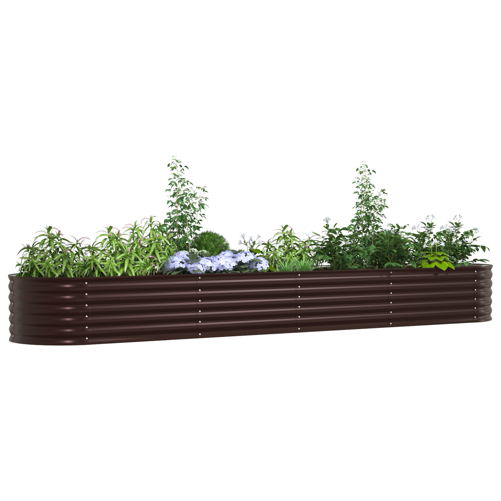 Garden Raised Bed in Brown, 400x80x44 cm, Made of Galvanised Steel - Image 3