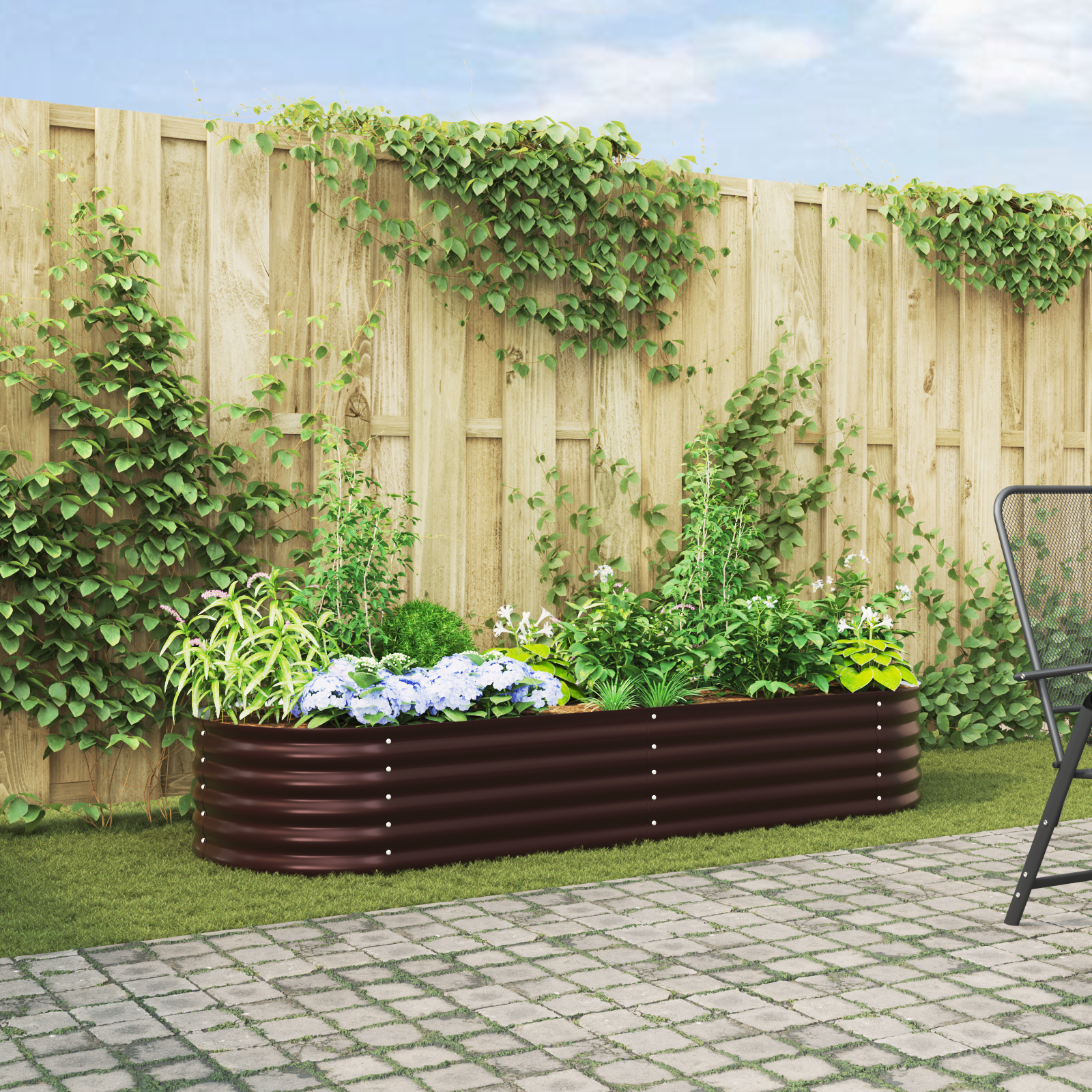 Tuin Verhoogd Bed Bruin 240x80x44 cm Gegalvaniseerd Staal