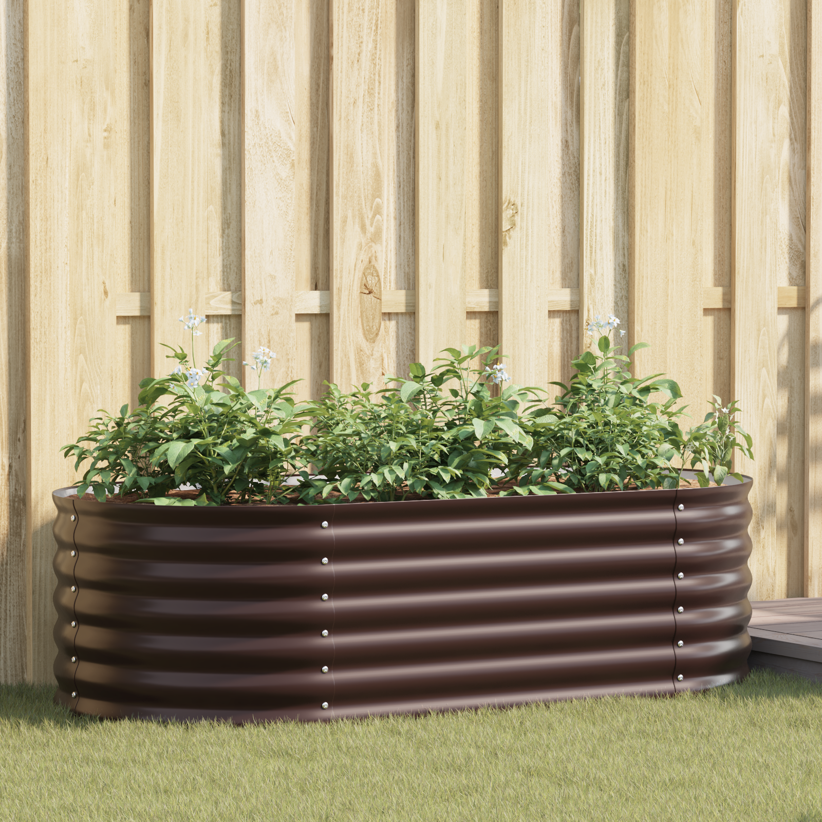Tuin Verhoogd Bed Bruin 160x80x44 cm Gegalvaniseerd Staal