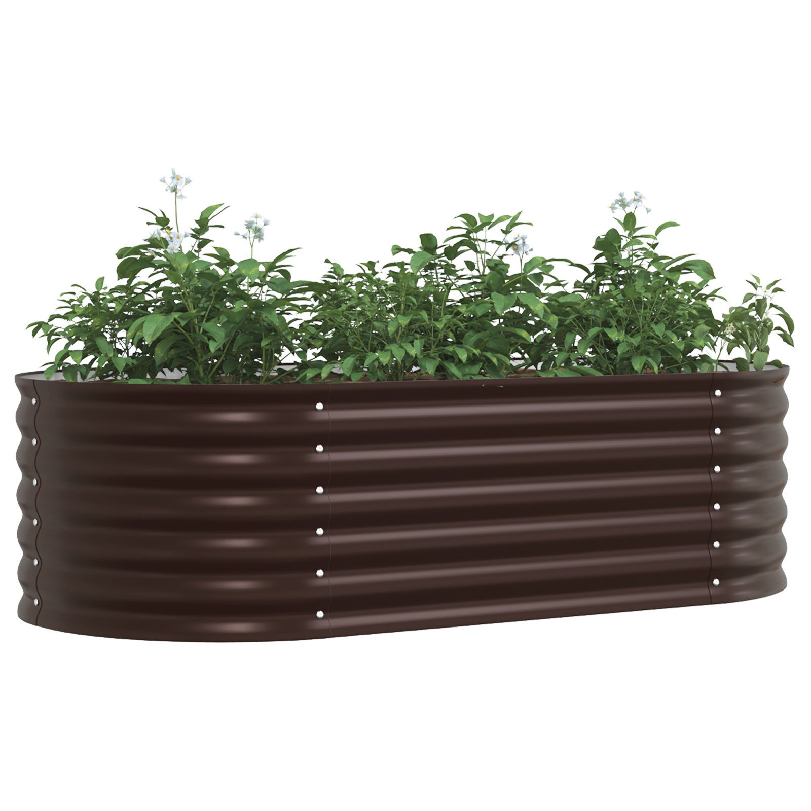 Garden Raised Bed Brown 160x80x44 cm Galvanized Steel - Image 3