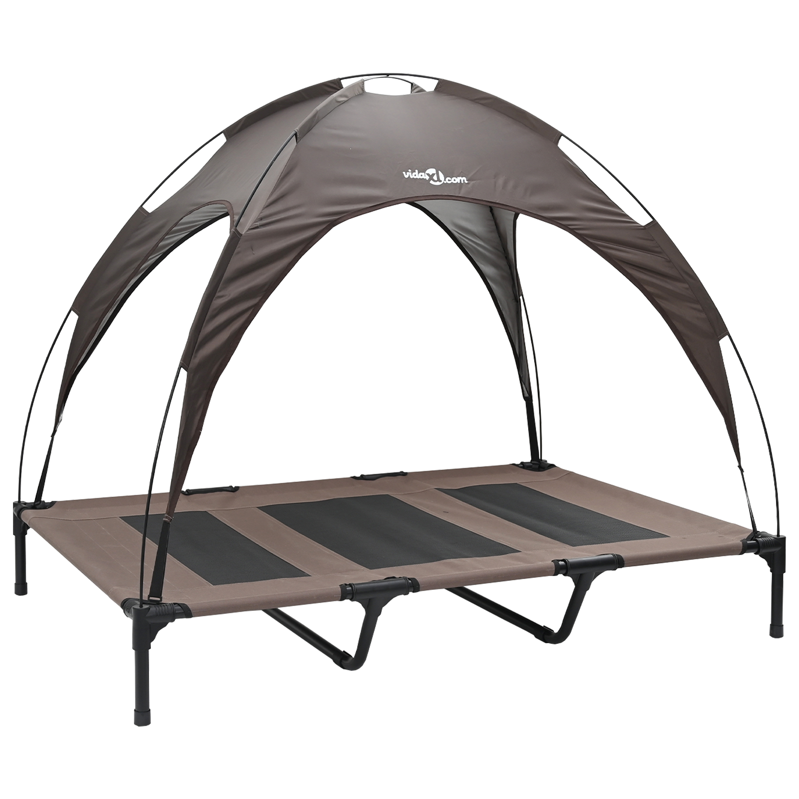 Raised Dog Bed with Removable Roof Brown XL Steel - Image 2