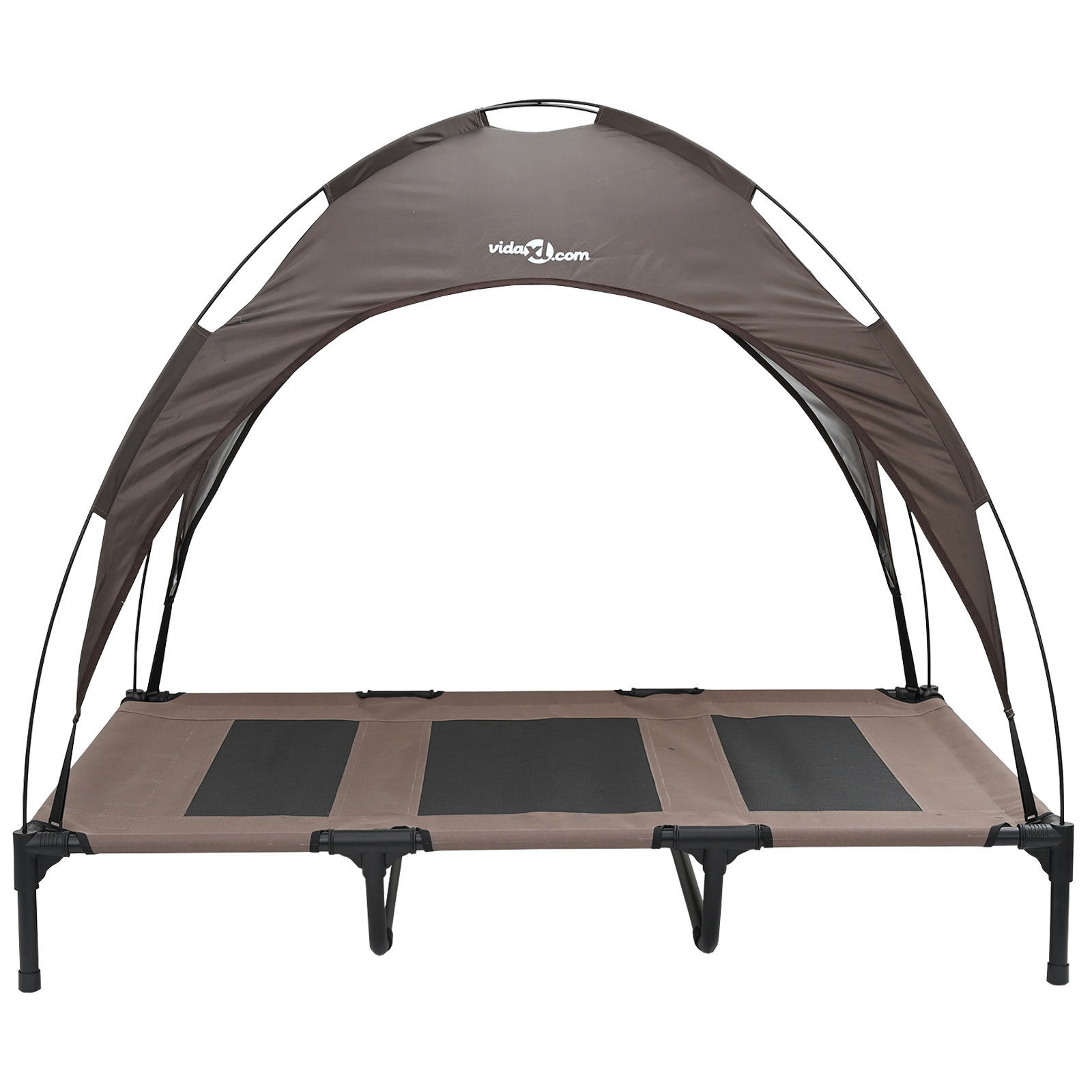 Raised Dog Bed with Removable Roof Brown XL Steel - Image 4