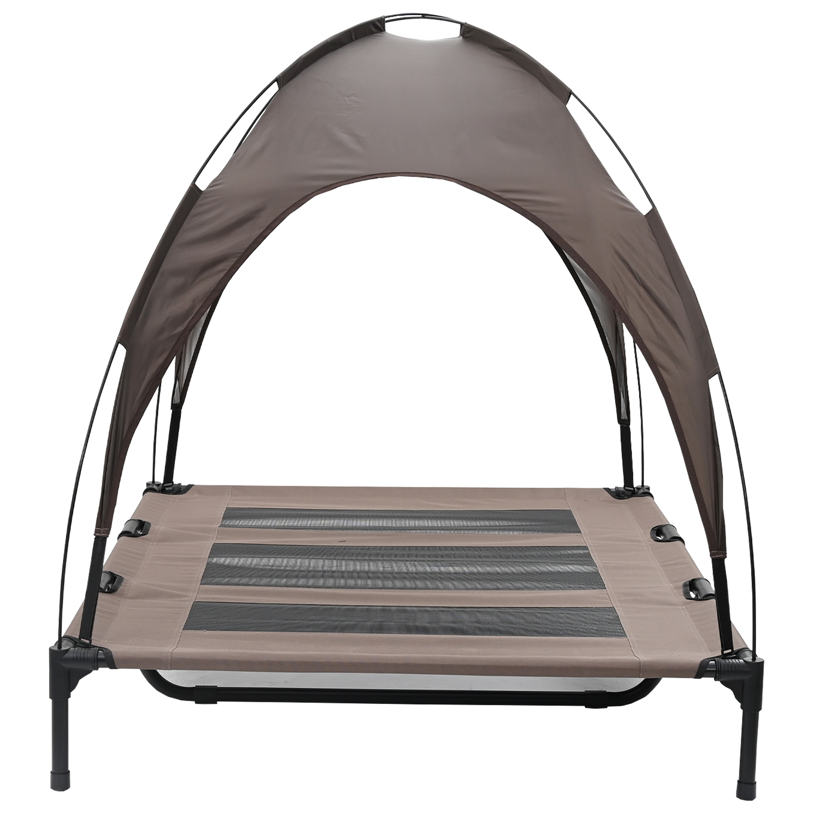 Raised Dog Bed with Removable Roof Brown XL Steel - Image 5