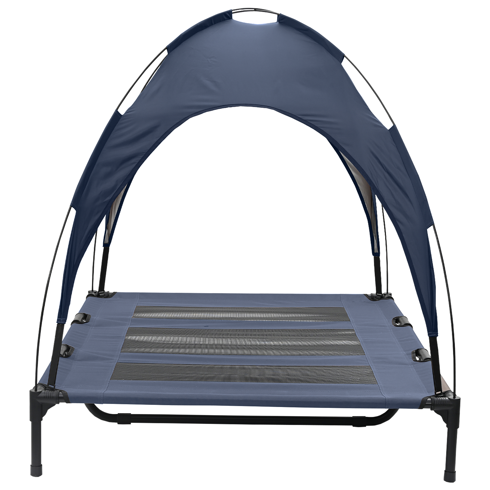Raised Dog Bed with Removable Roof Navy Blue XL Steel - Image 5