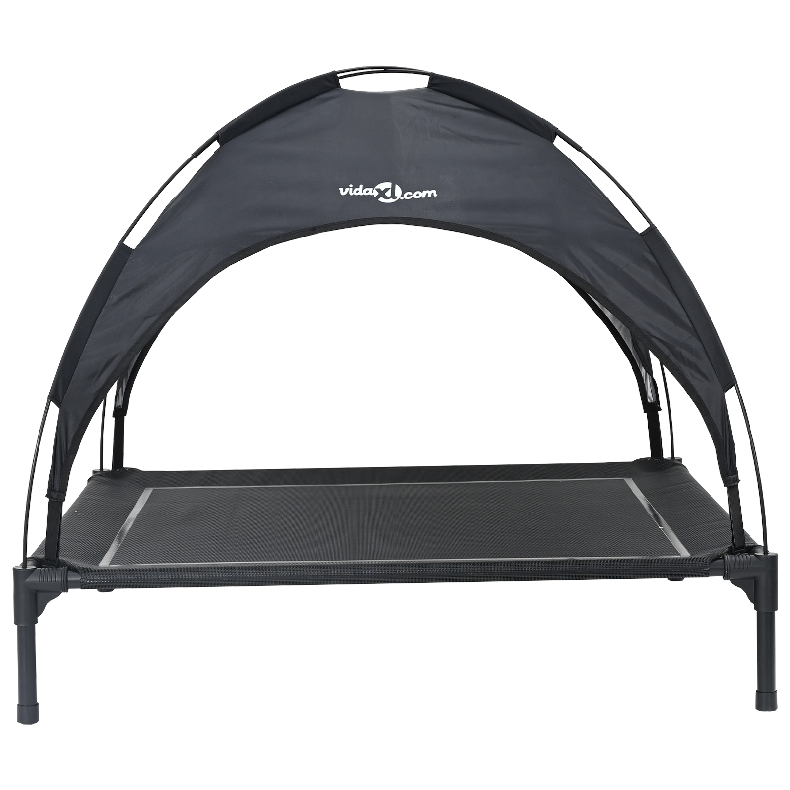 Raised Dog Bed with Removable Roof Black XL Steel - Image 4