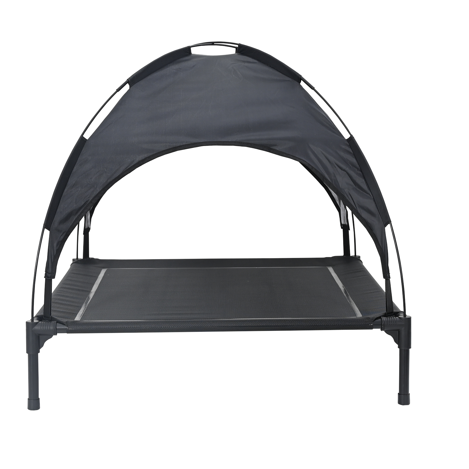 Raised Dog Bed with Removable Roof Black XL Steel - Image 5