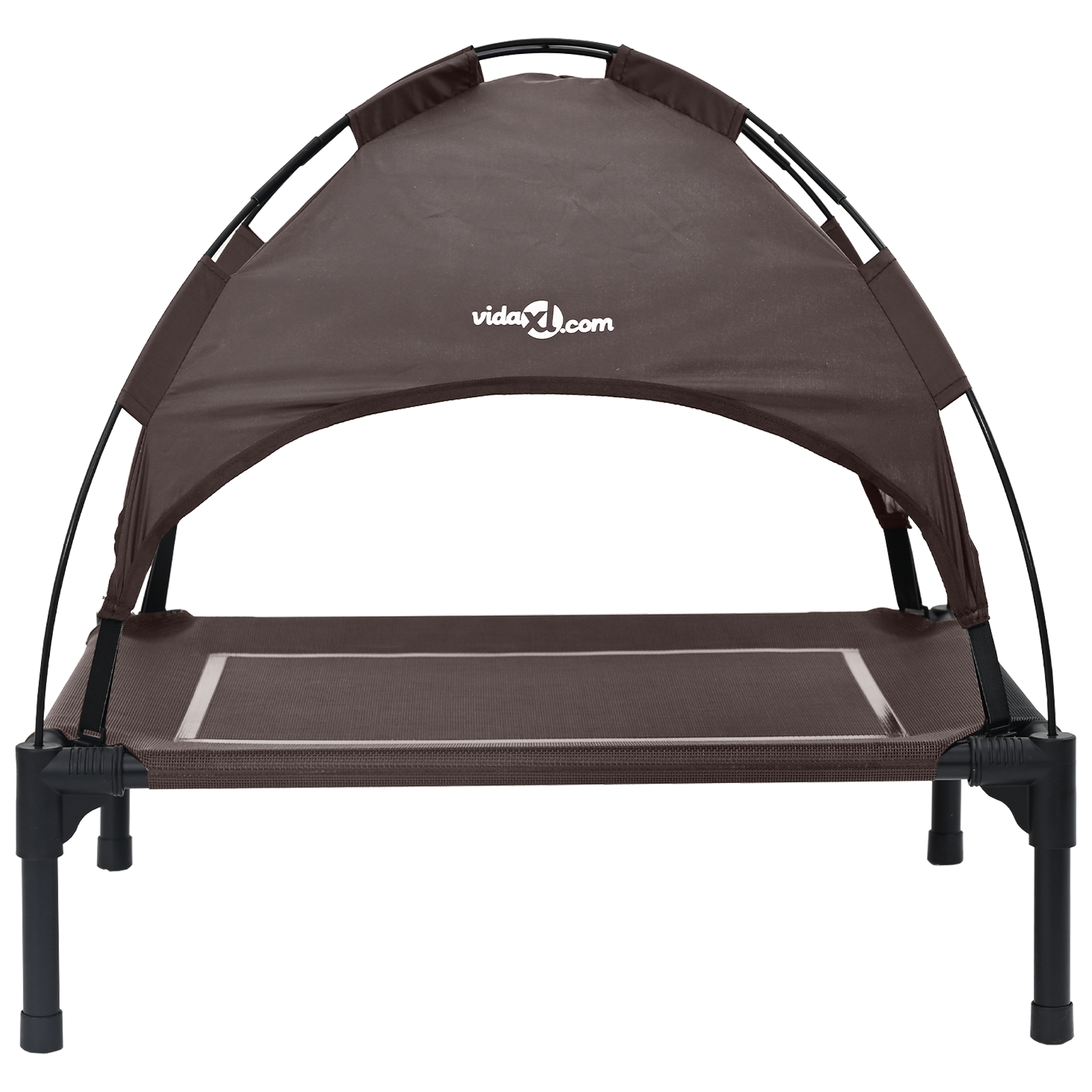 Raised Dog Bed with Removable Roof Brown S Steel - Image 4