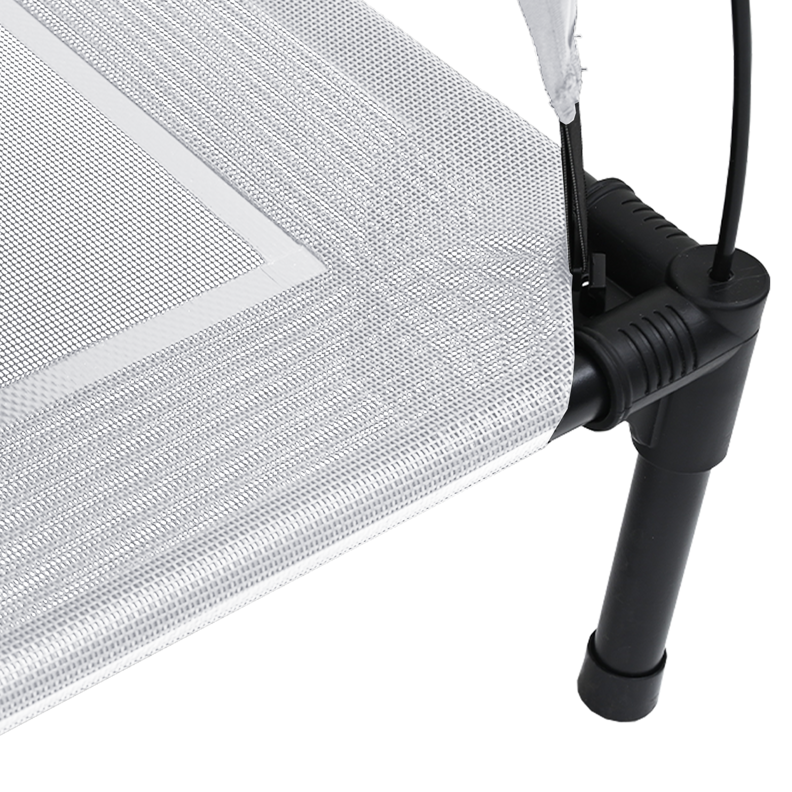 Raised Dog Bed with Removable Roof Silver Grey Steel - Image 6