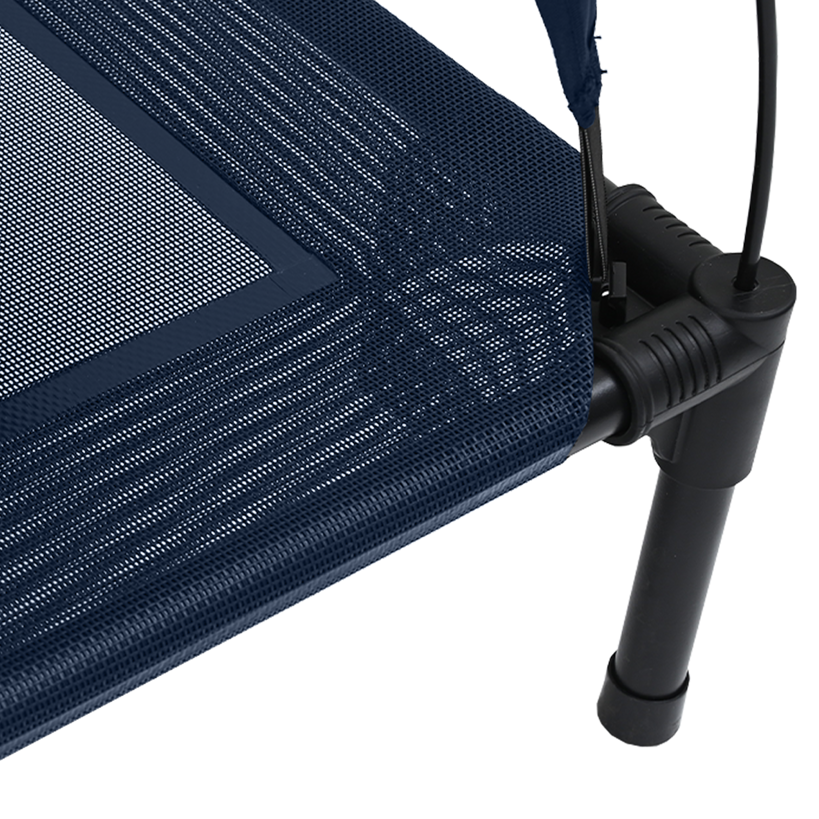 Raised Dog Bed with Removable Roof Navy Blue Steel - Image 6