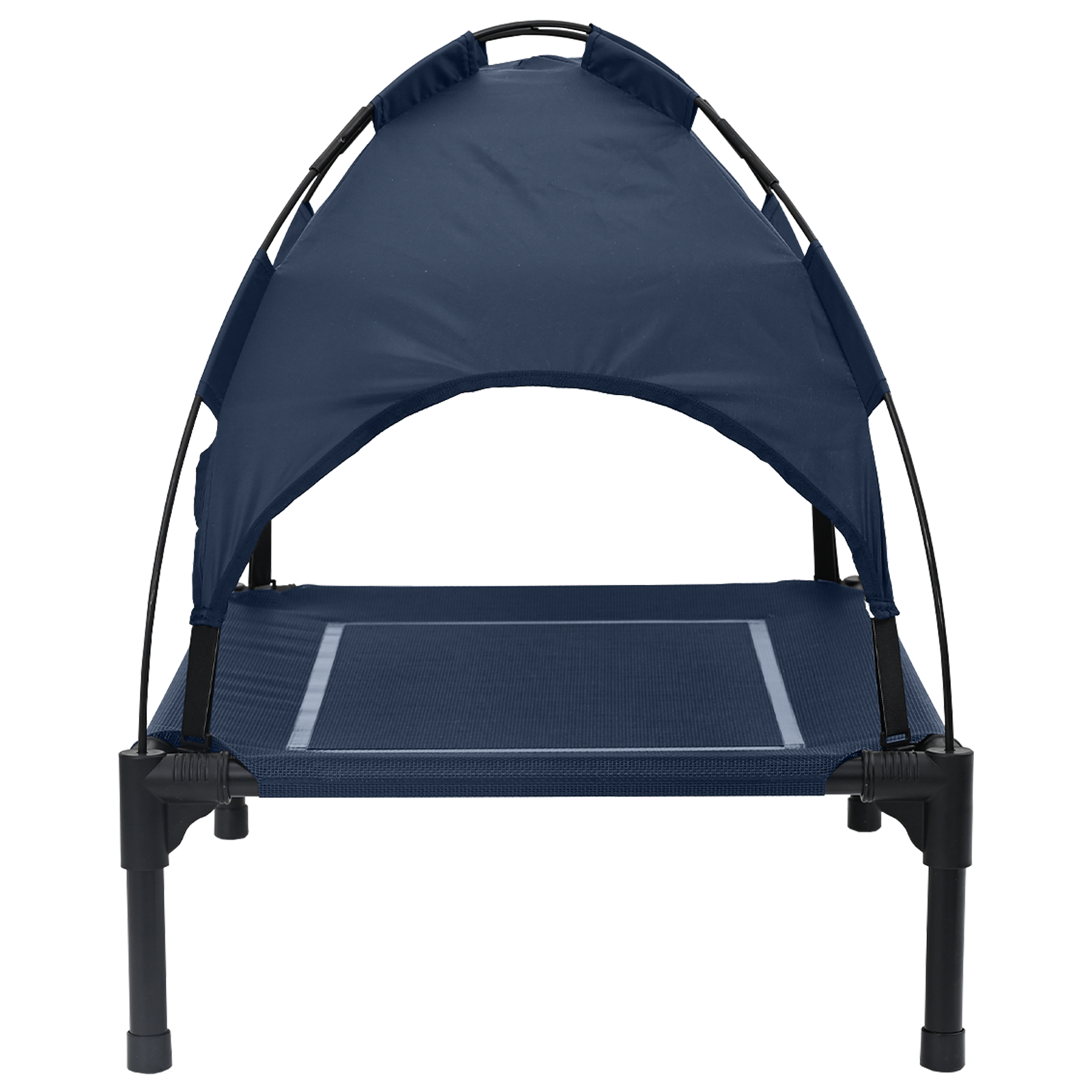 Raised Dog Bed with Removable Roof Navy Blue Steel - Image 5
