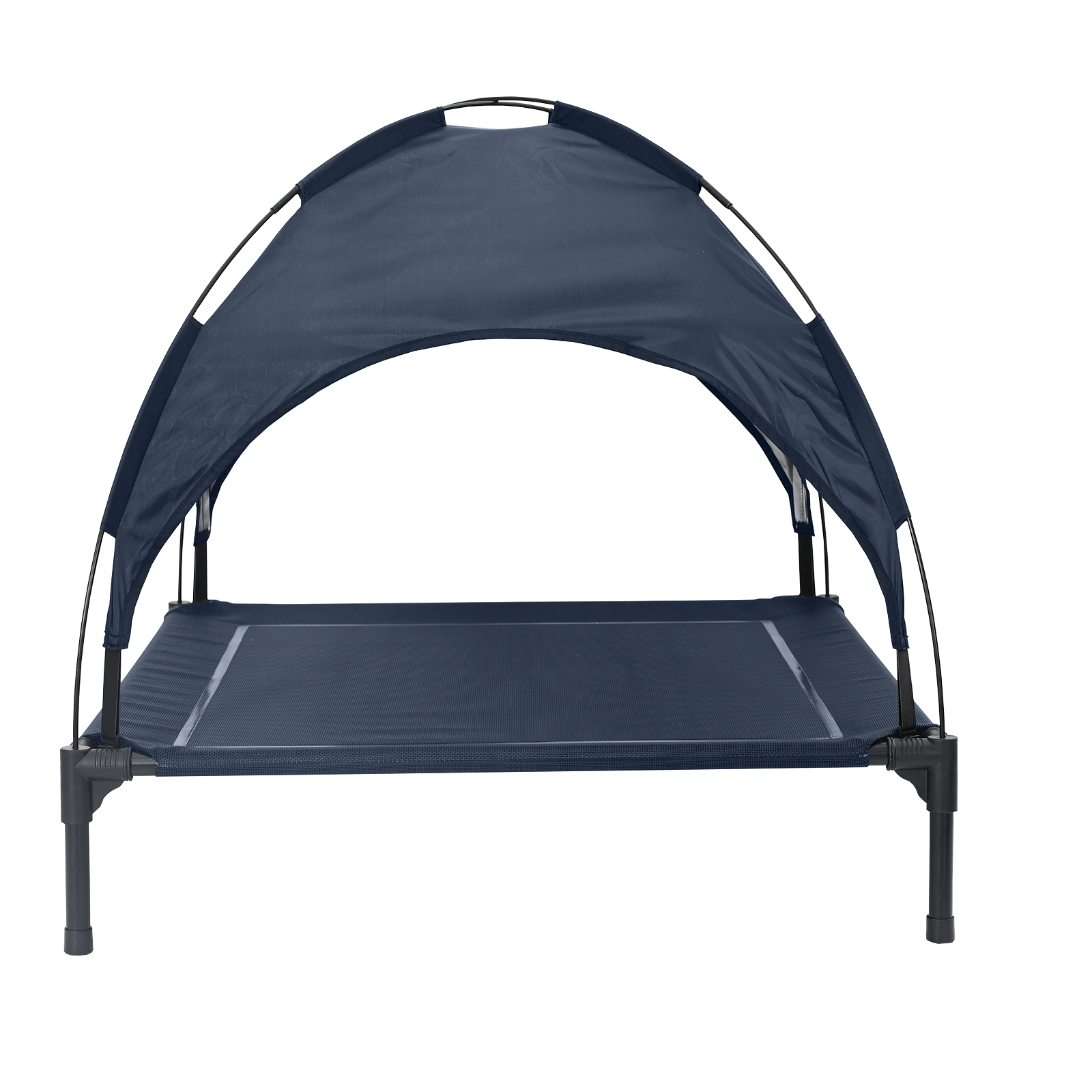 Raised Dog Bed with Removable Roof Navy Blue XL Steel - Image 5