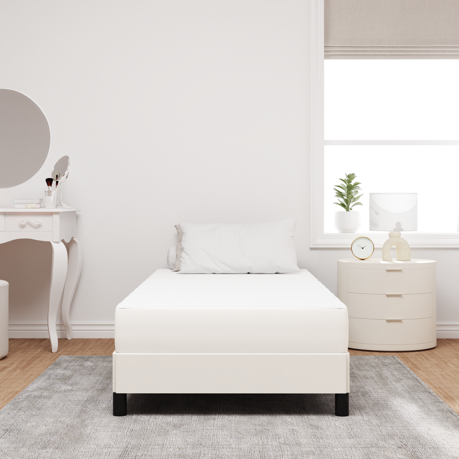 Cream Pocket Spring Mattress - Medium Feel - 80x200x20 cm Fabric - Image 3