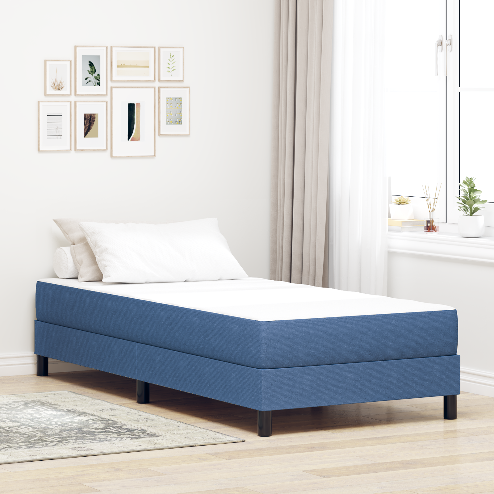 Pocket Spring Bed Mattress - Blue, Medium, 80x200x20 cm Fabric