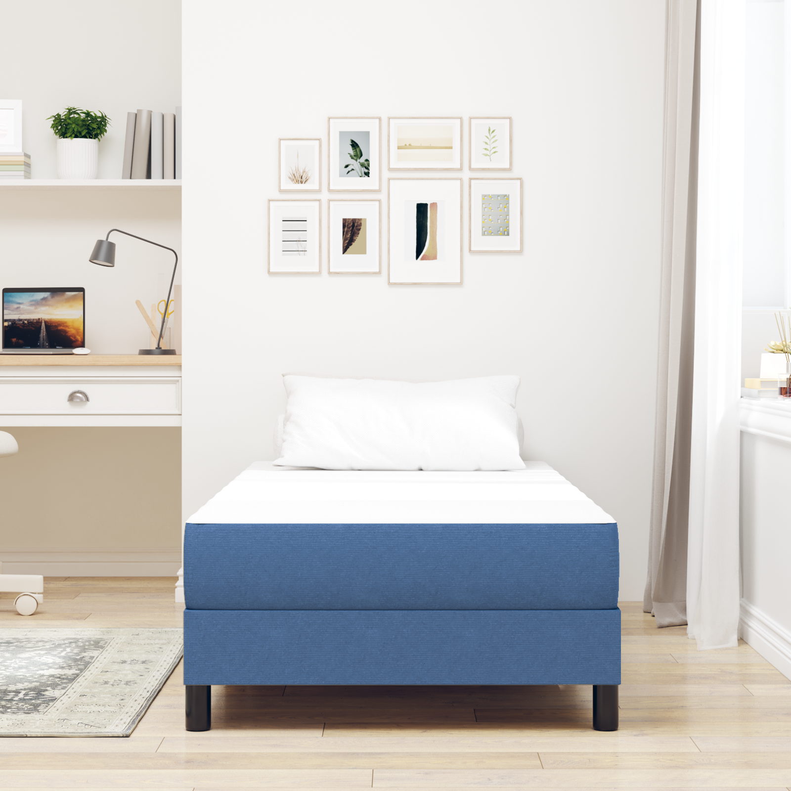 Pocket Spring Bed Mattress - Blue, Medium, 80x200x20 cm Fabric - Image 3