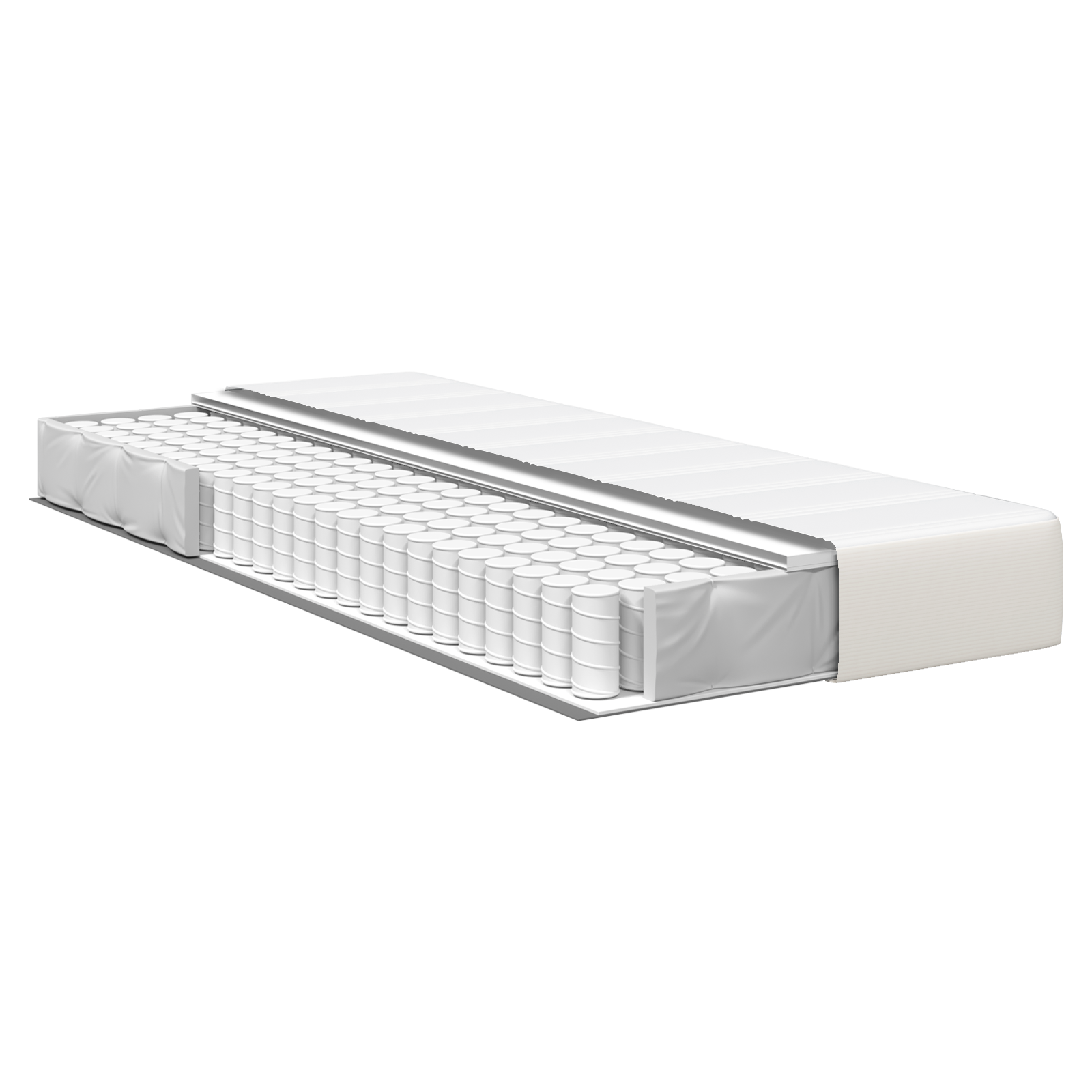 Pocket Spring Bed Mattress - Cream, Medium, 90x200x20 cm Fabric - Image 4