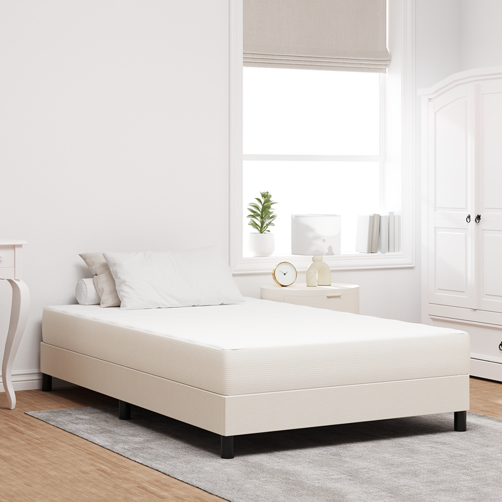 Pocket Spring Bed Mattress - Cream, Medium, 120x190x20 cm, Fabric