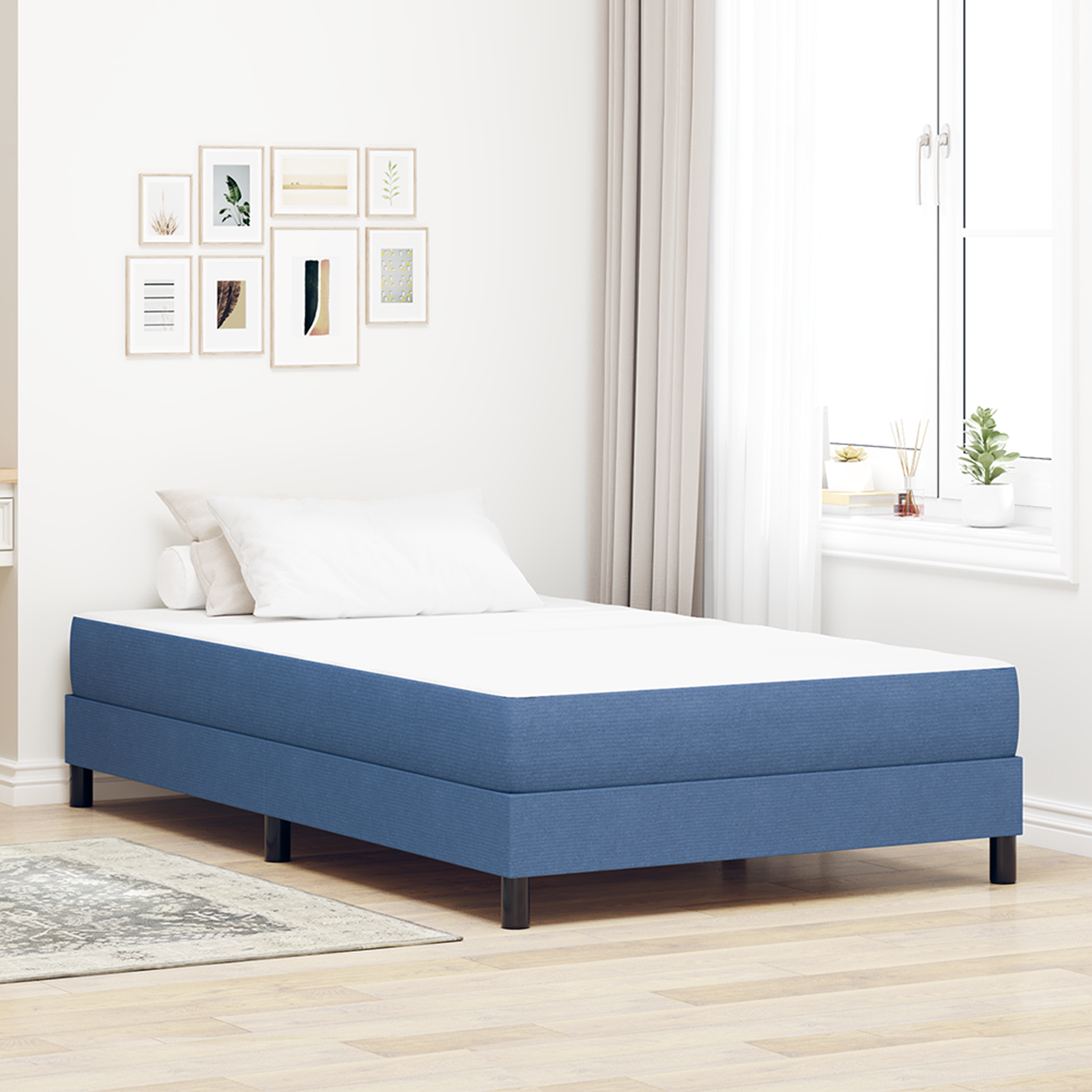 Pocket Spring Bed Mattress in Blue, Medium, 120x200x20 cm, Fabric