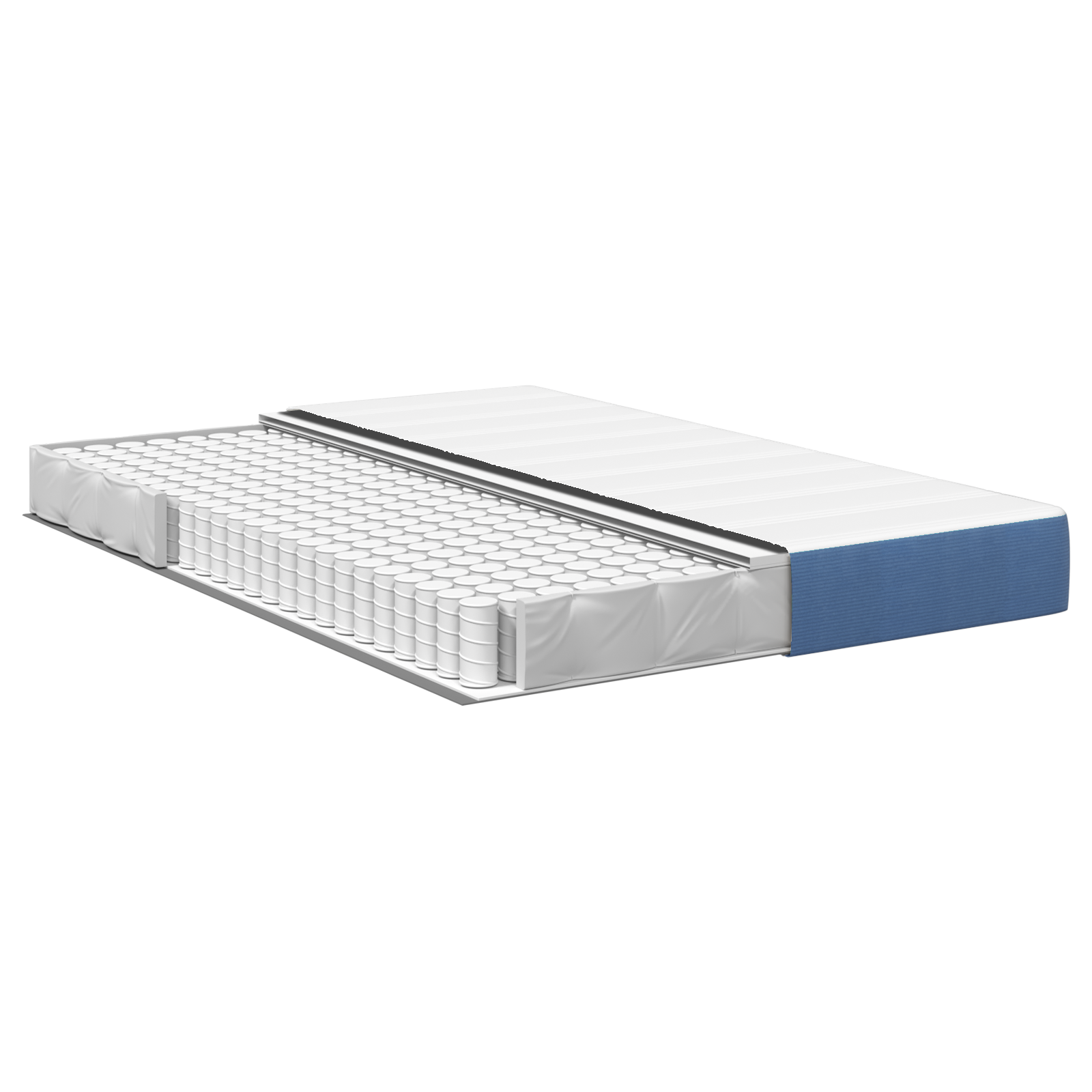 Pocket Spring Bed Mattress - Blue, Medium, 140x190x20 cm, Fabric - Image 4